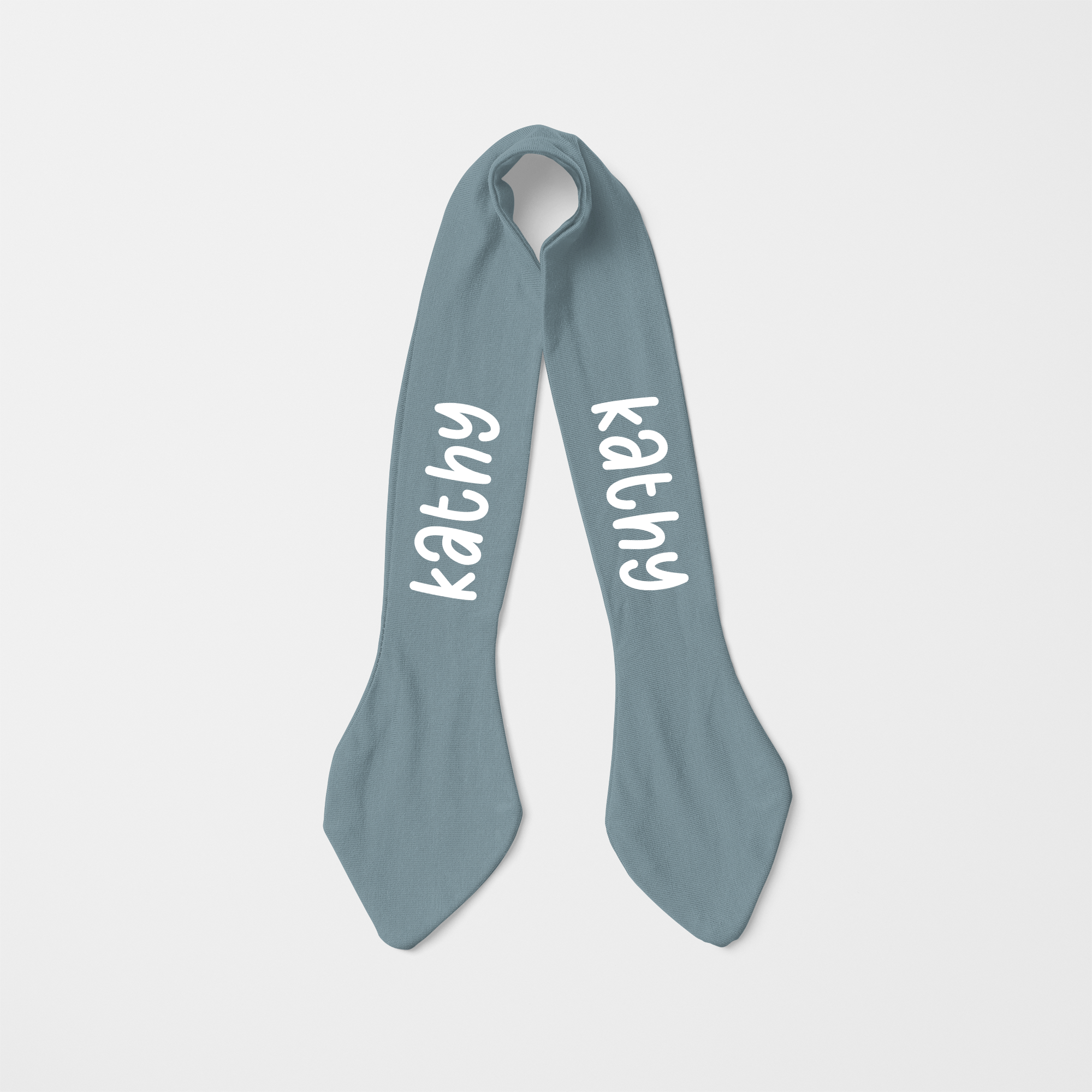 Personalized Knotted Headband in Blue Gray