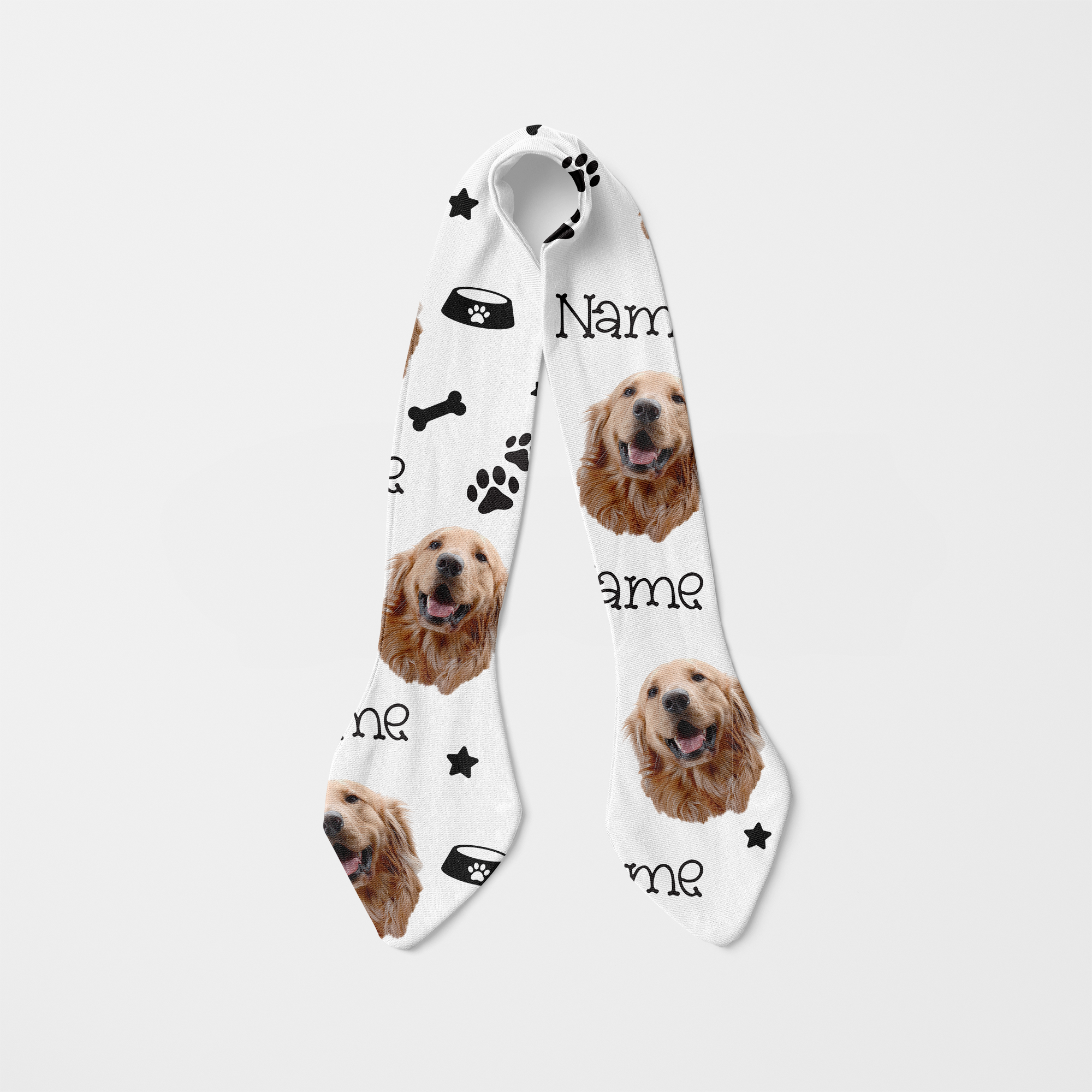 Personalized Knotted Headband in Custom Dog Portrait