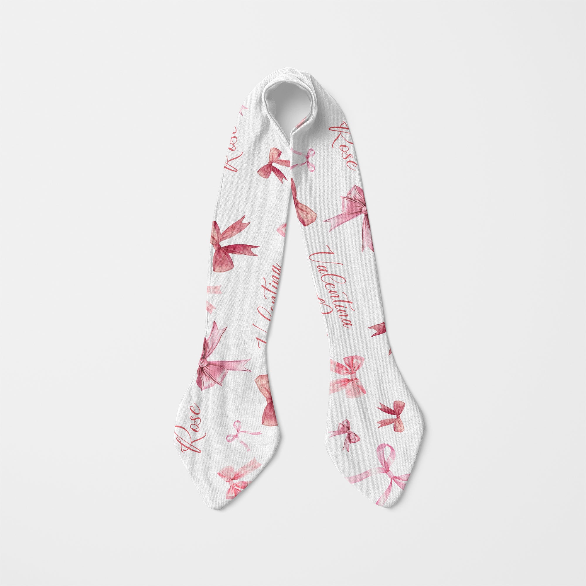 Personalized Knotted Headband in White Coquette Bow