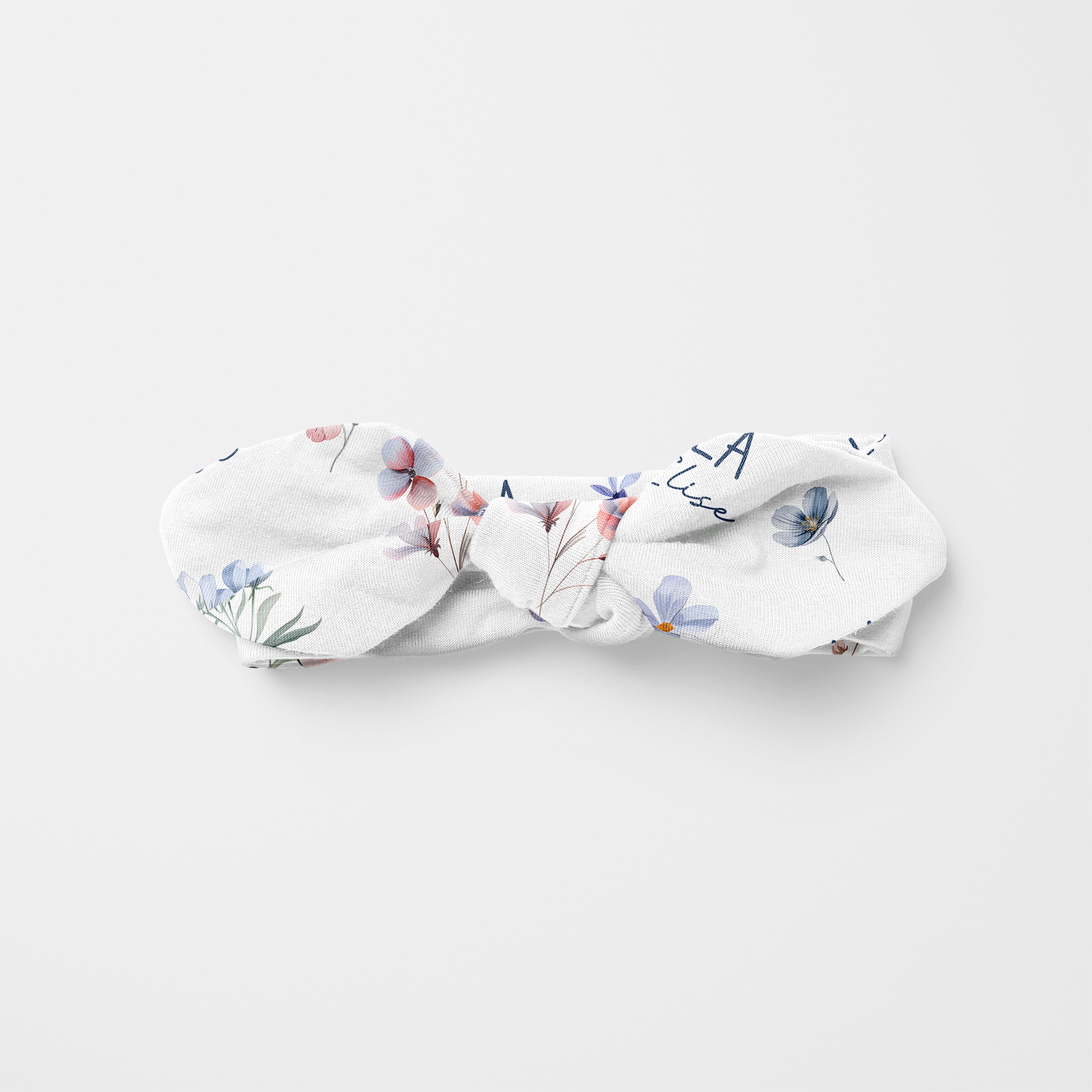 Personalized Knotted Headband in Pretty Wildflower