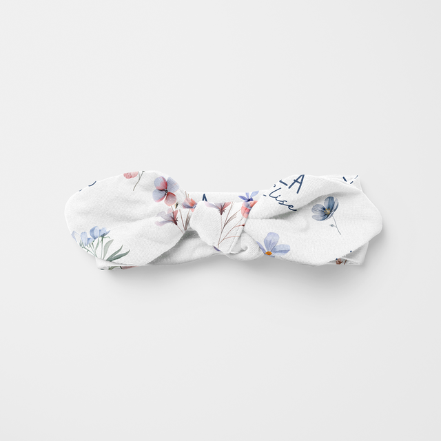 Personalized Knotted Headband in Pretty Wildflower