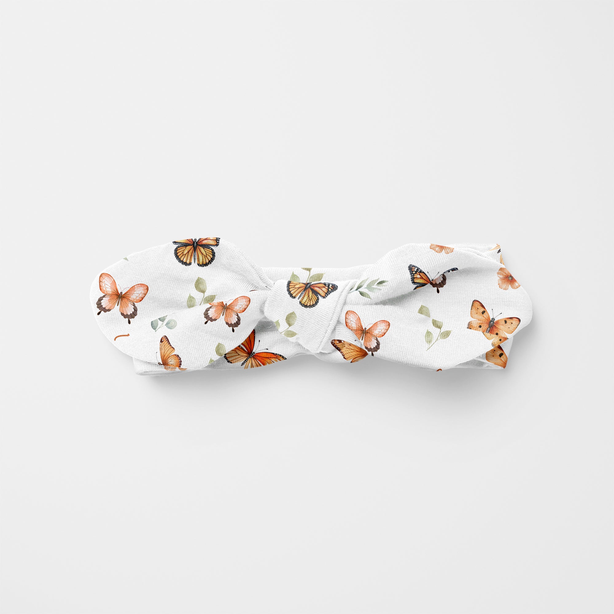 Orange Butterfly Personalized Knotted Headband