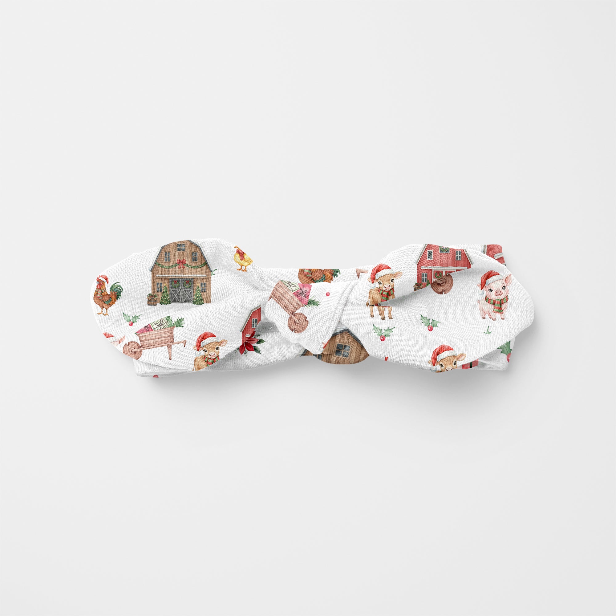 Xmas Farm Personalized Knotted Headband