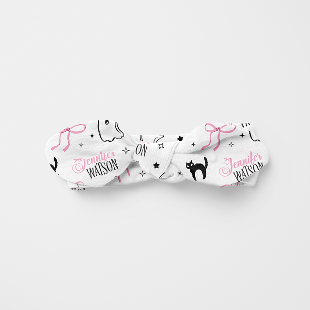 Personalized Knotted Headband in Boo Babes