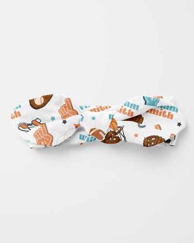 Personalized Knotted Headband in Half Time