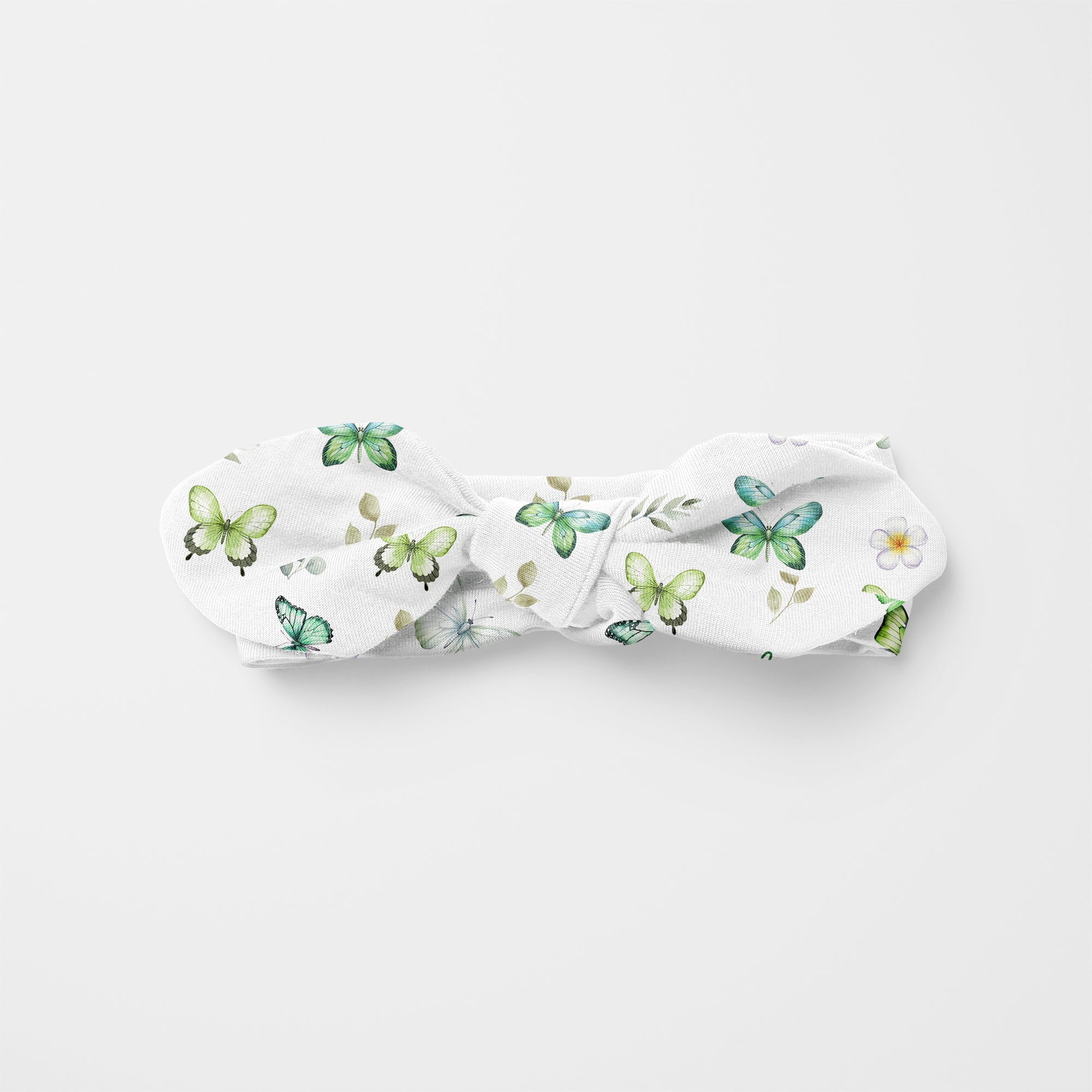 Green Butterfly Personalized Knotted Headband