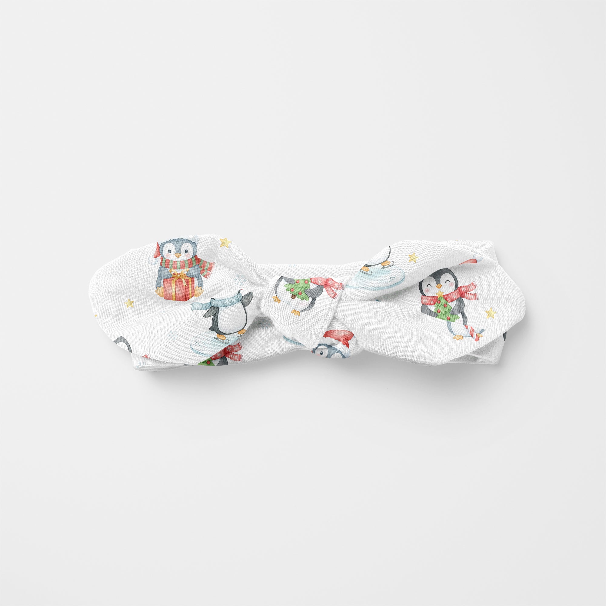 Snow Penguin Personalized Knotted Headband