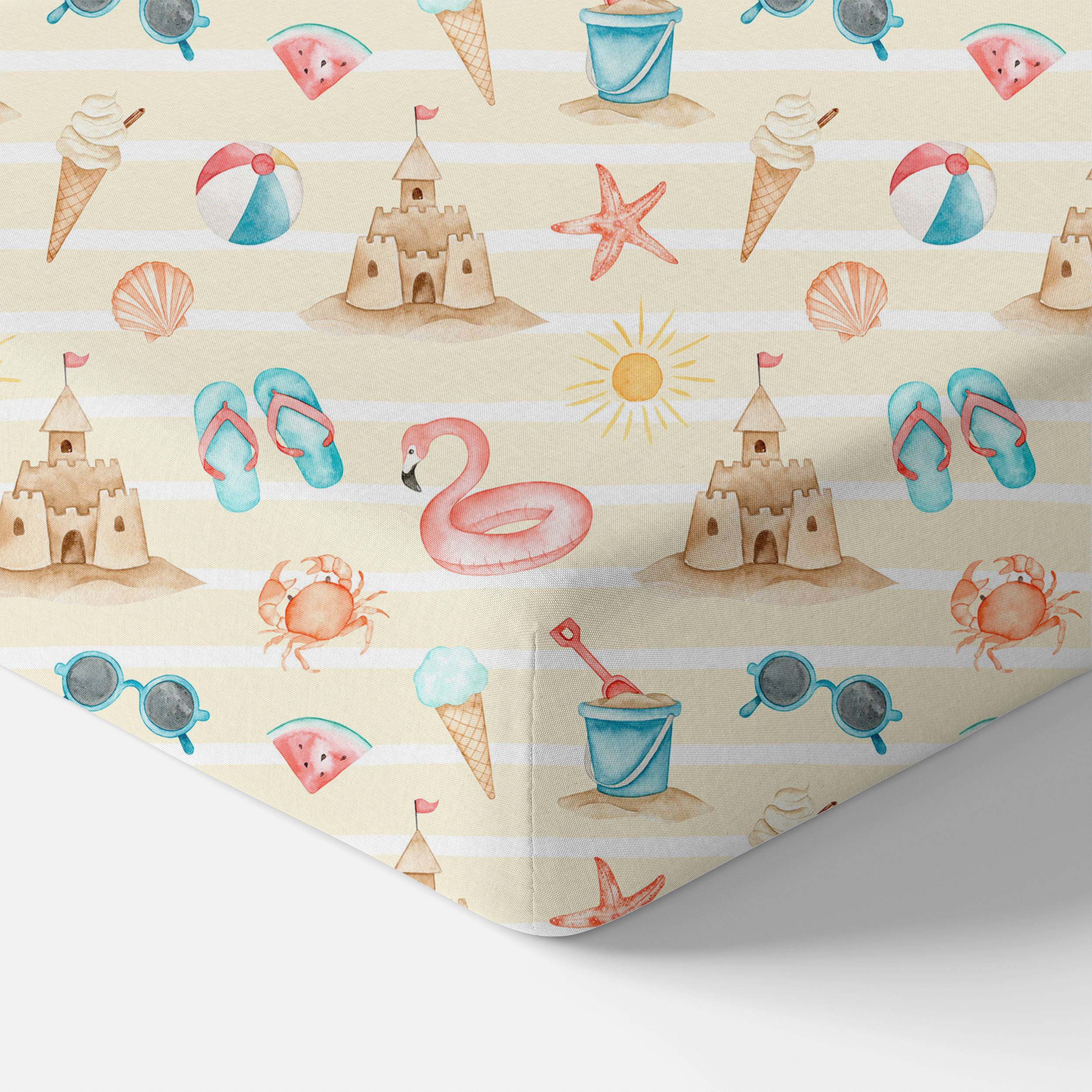 Crib Sheet in Summer Beach