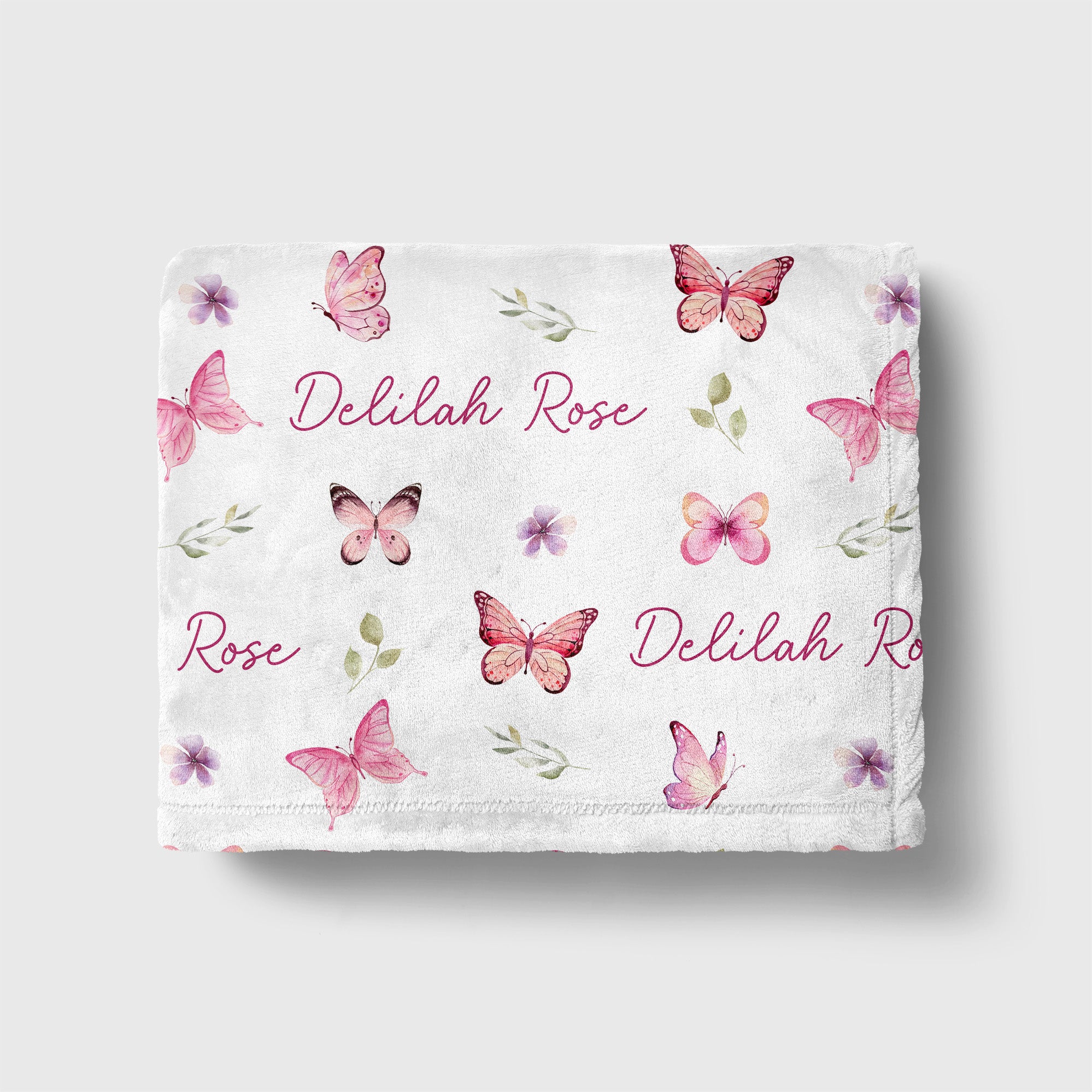 Personalized Blanket in Pink Butterfly