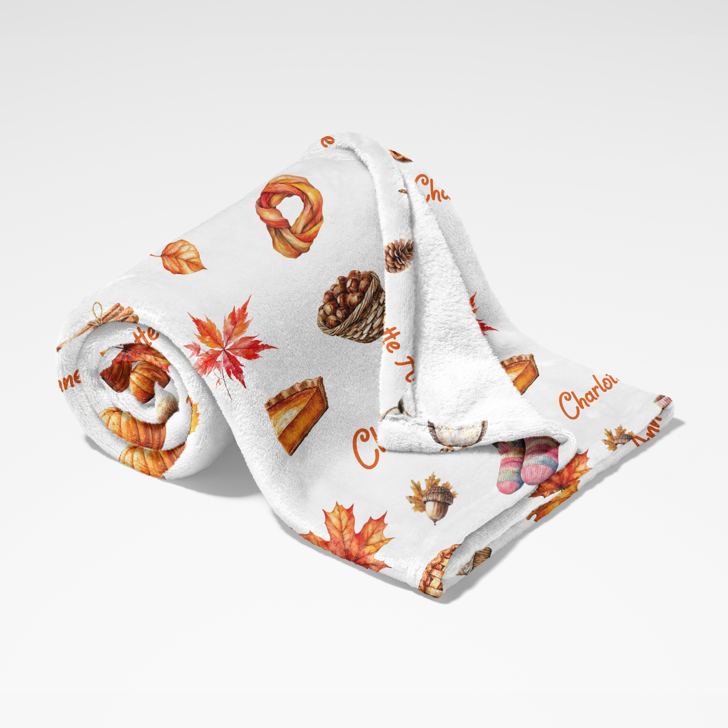 Personalized Blanket in Fall Cottage