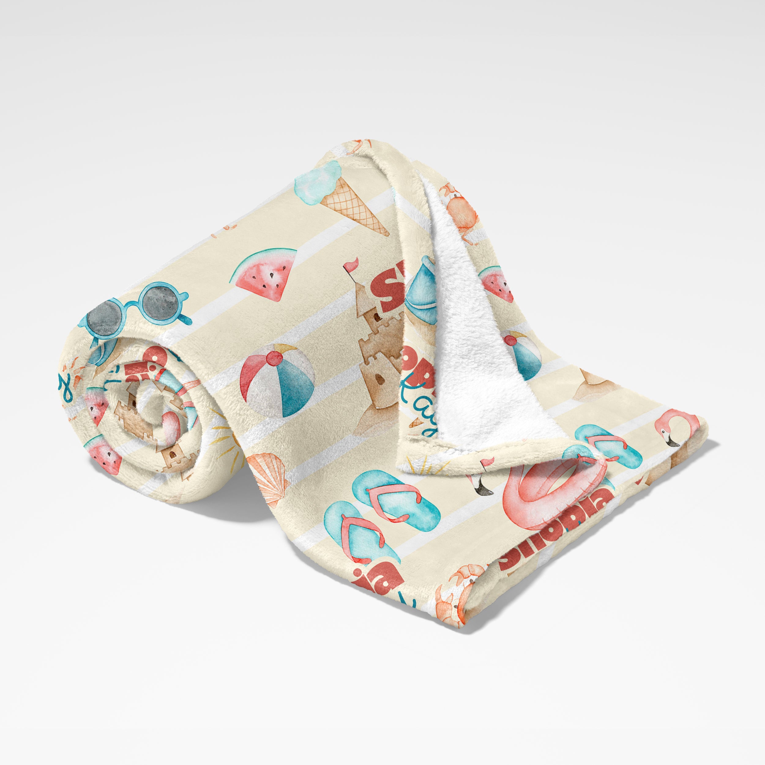 Personalized Blanket in Summer Beach