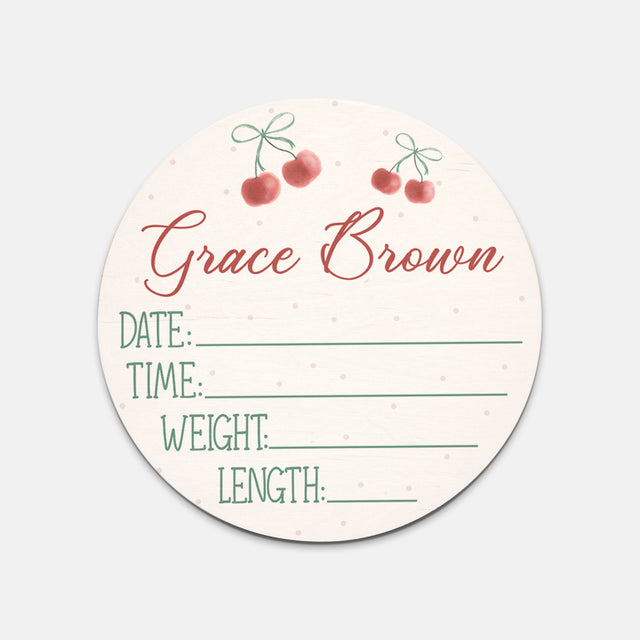 Birth Stats Sign in Cherished Baby