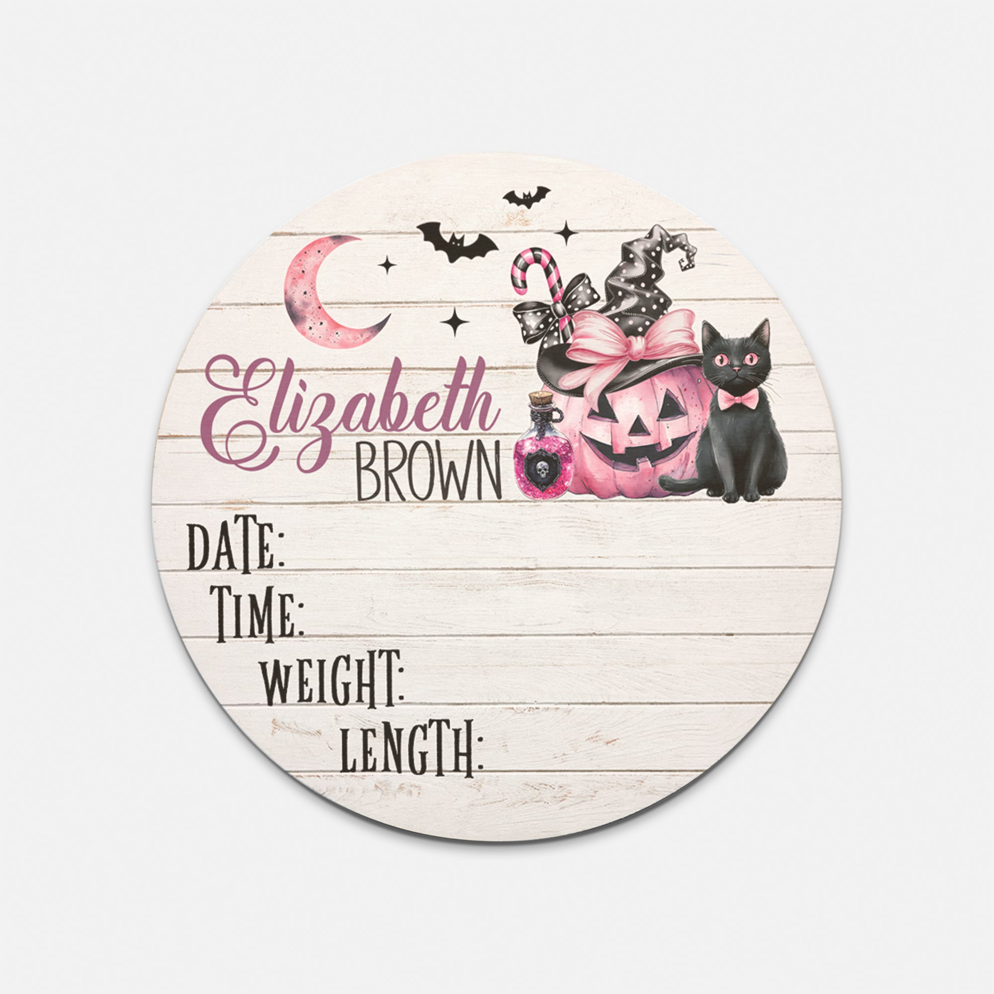 Personalized Wood Sign in Mystic Lunar