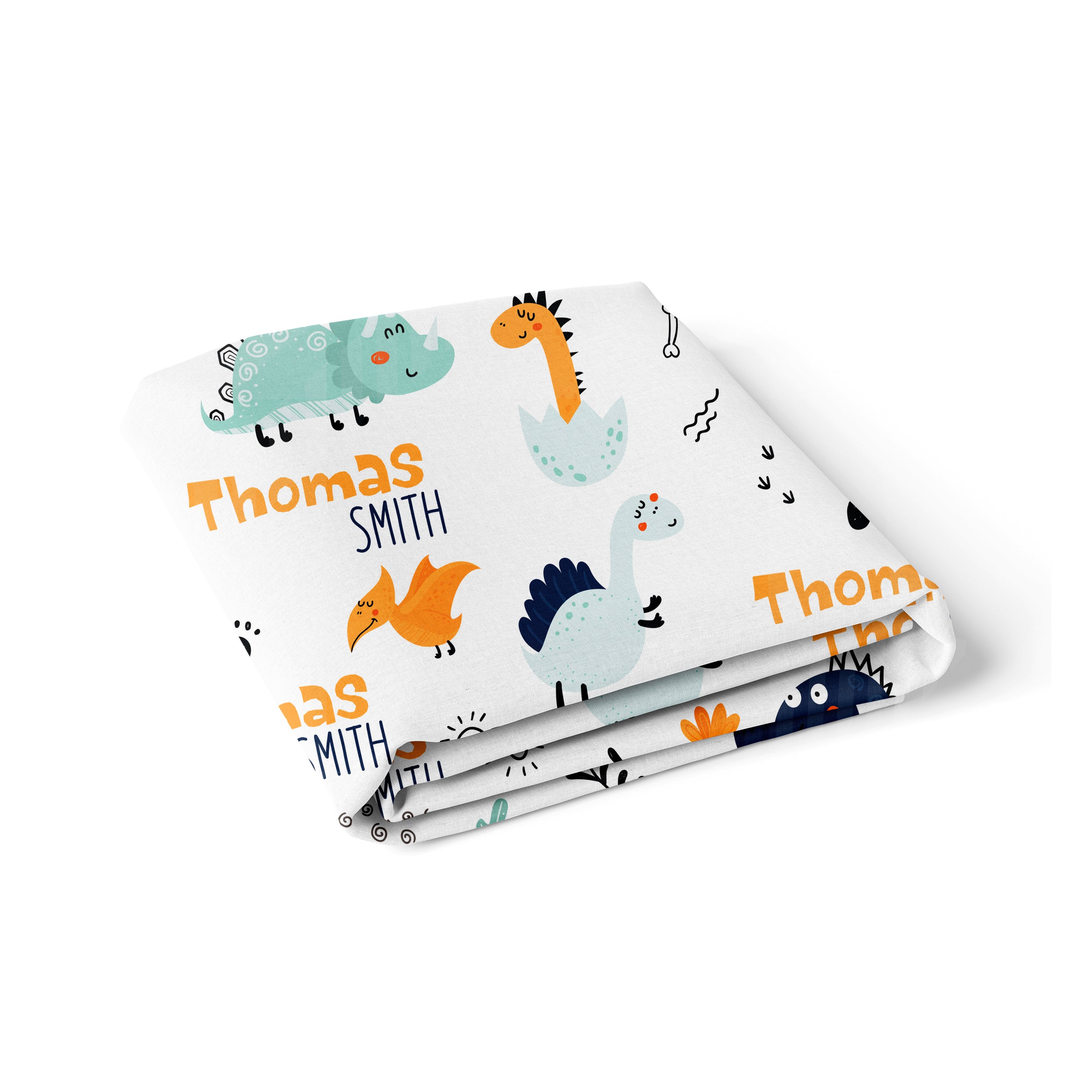 Personalized Crib Sheet in Cute Dinosaur