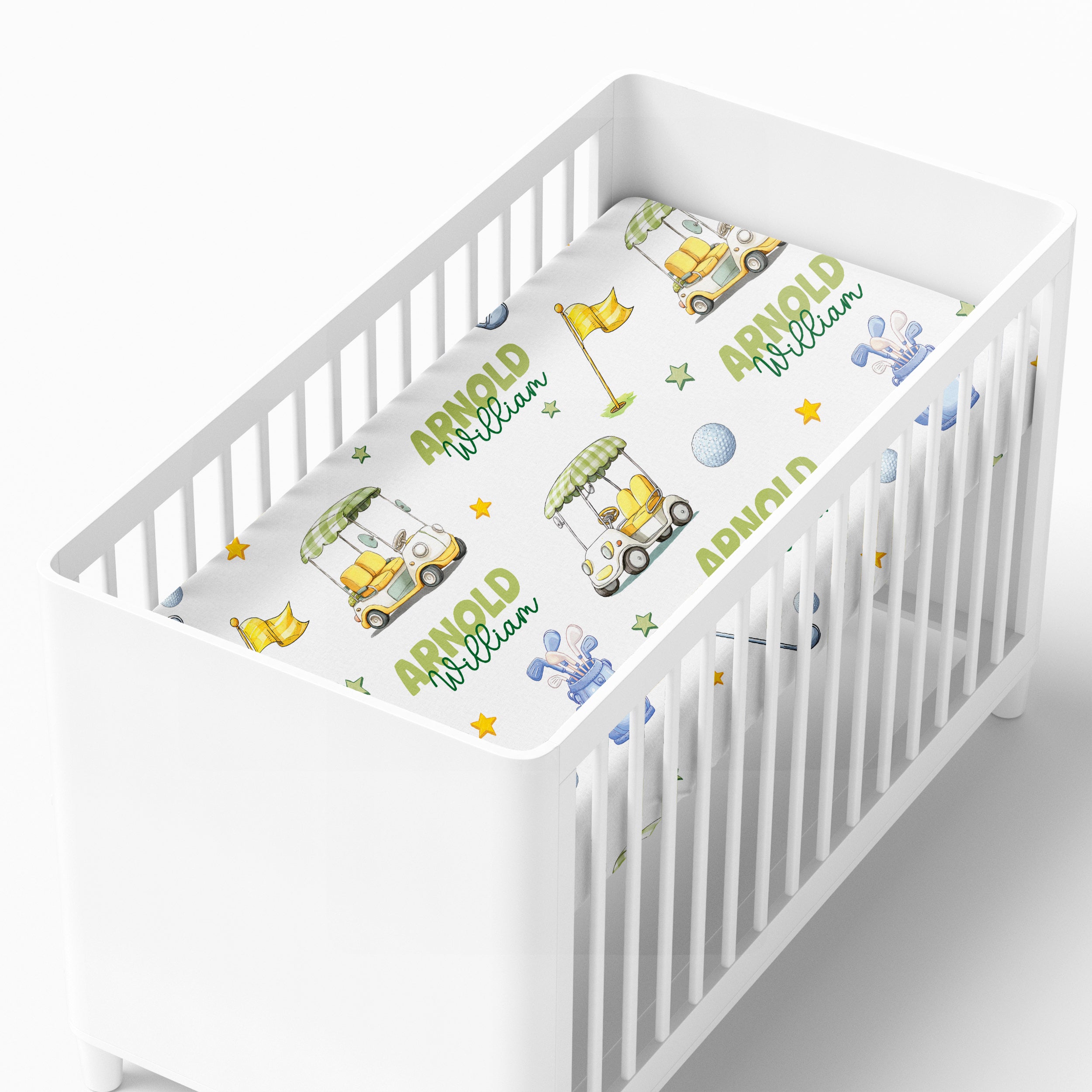 Personalized Crib Sheet in Country Club Cuties