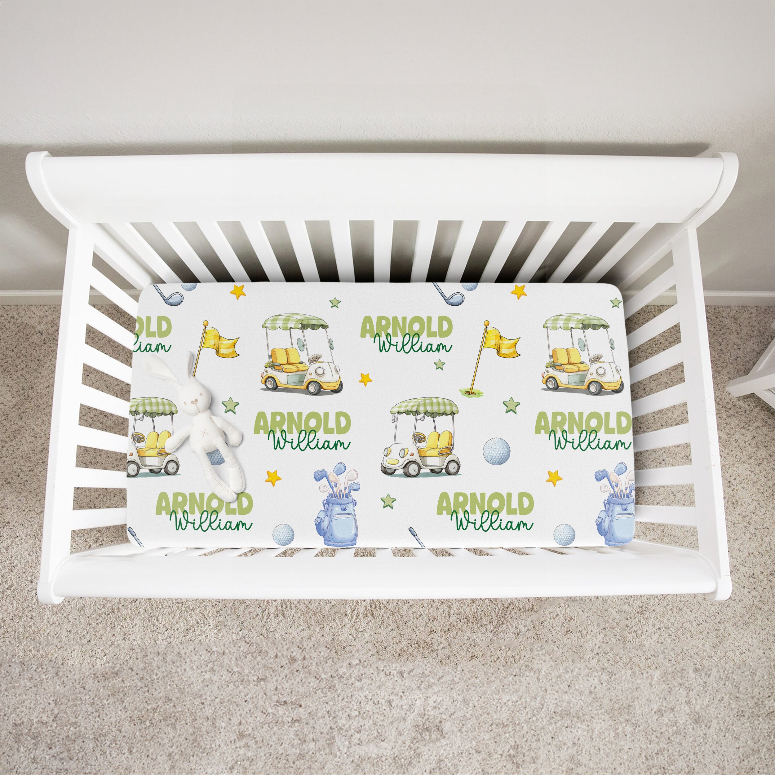 Country Club Cuties Personalized Crib Sheet