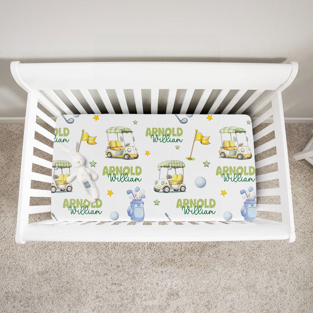 Personalized Crib Sheet in Country Club Cuties