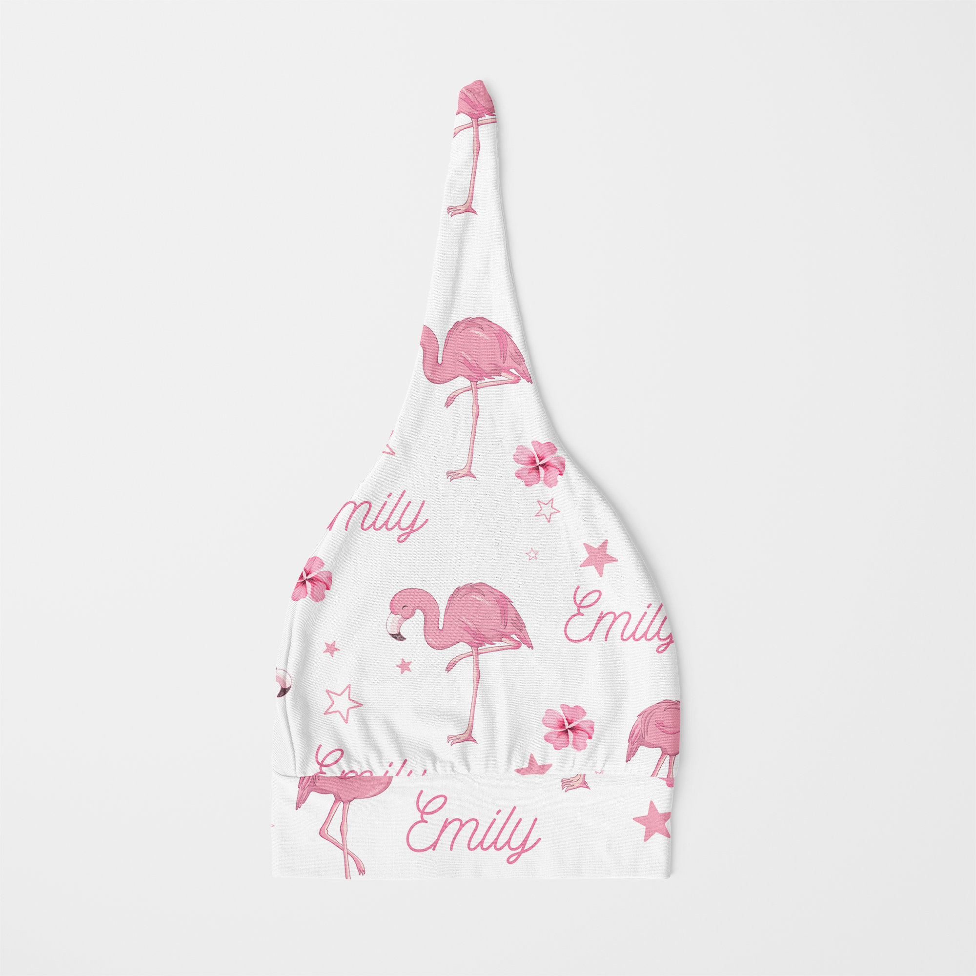 Personalized Knotted Hat in Flamingo