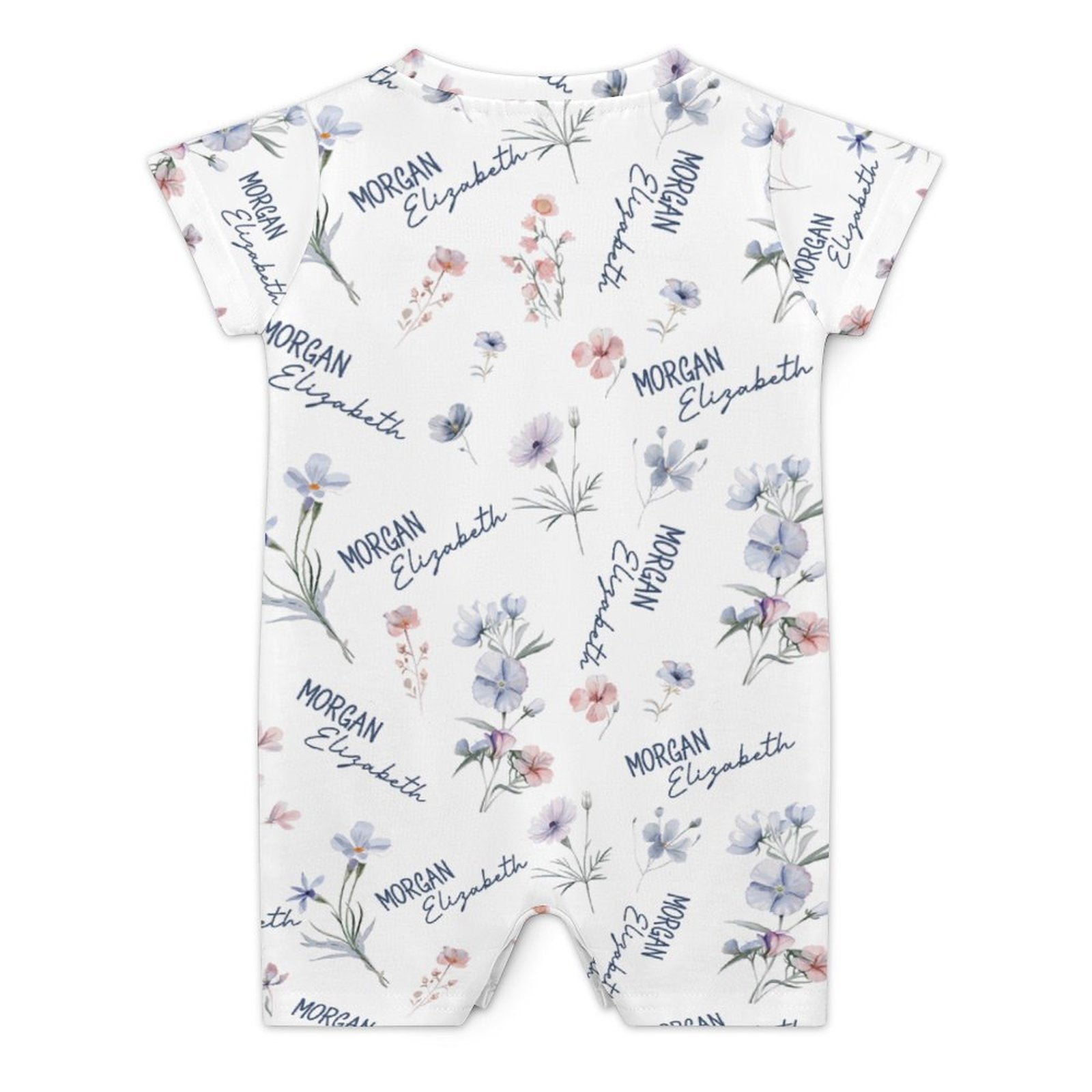Personalized Snap Romper in Pretty Wildflower