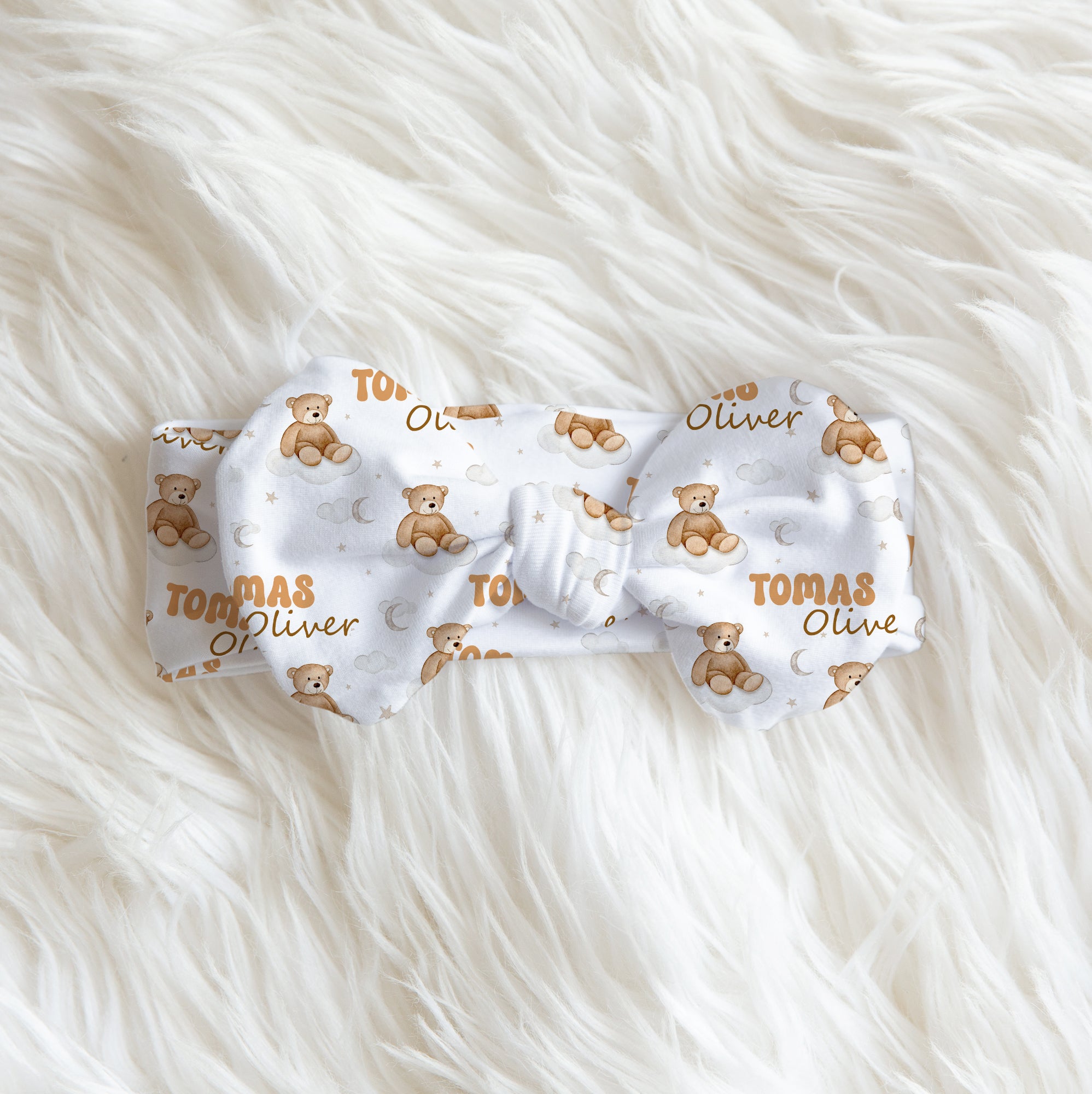 Teddy Bear Personalized Bow Headband