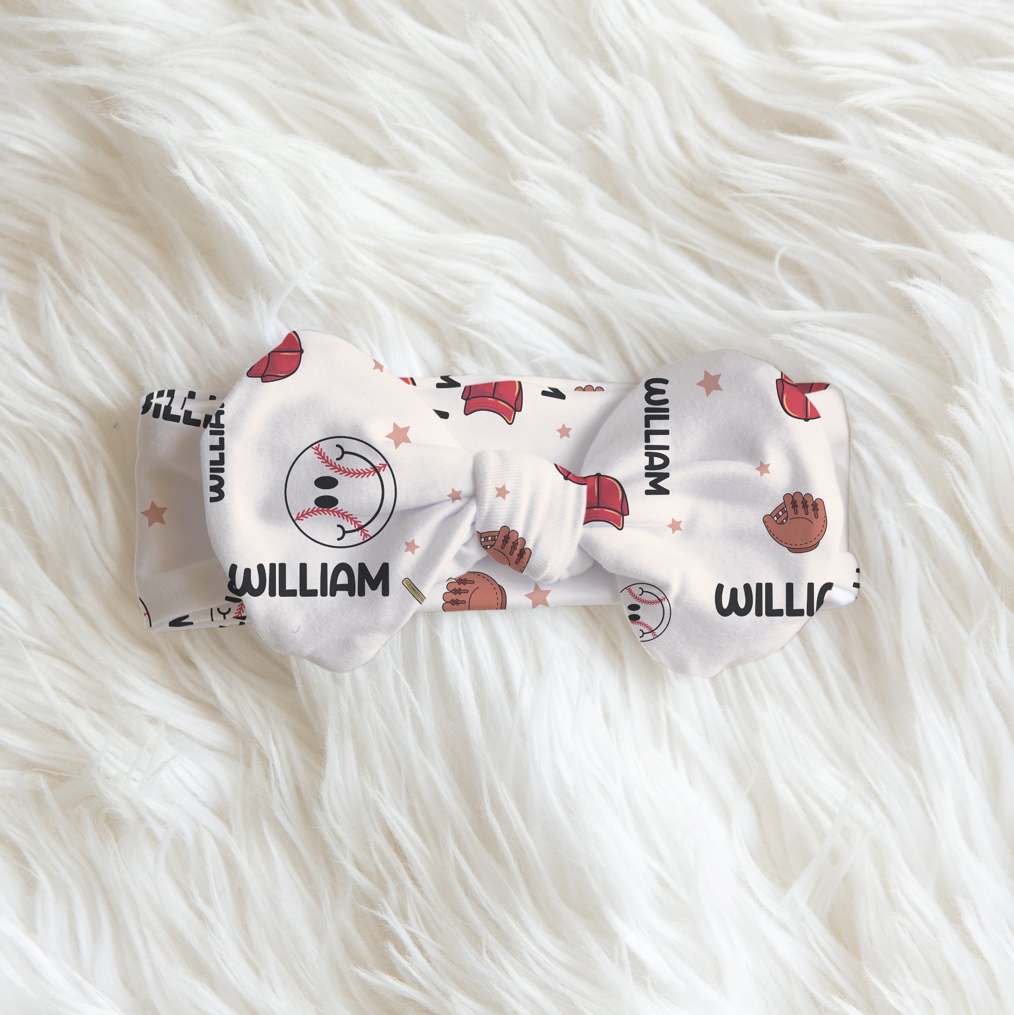 Baseball Personalized Bow Headband