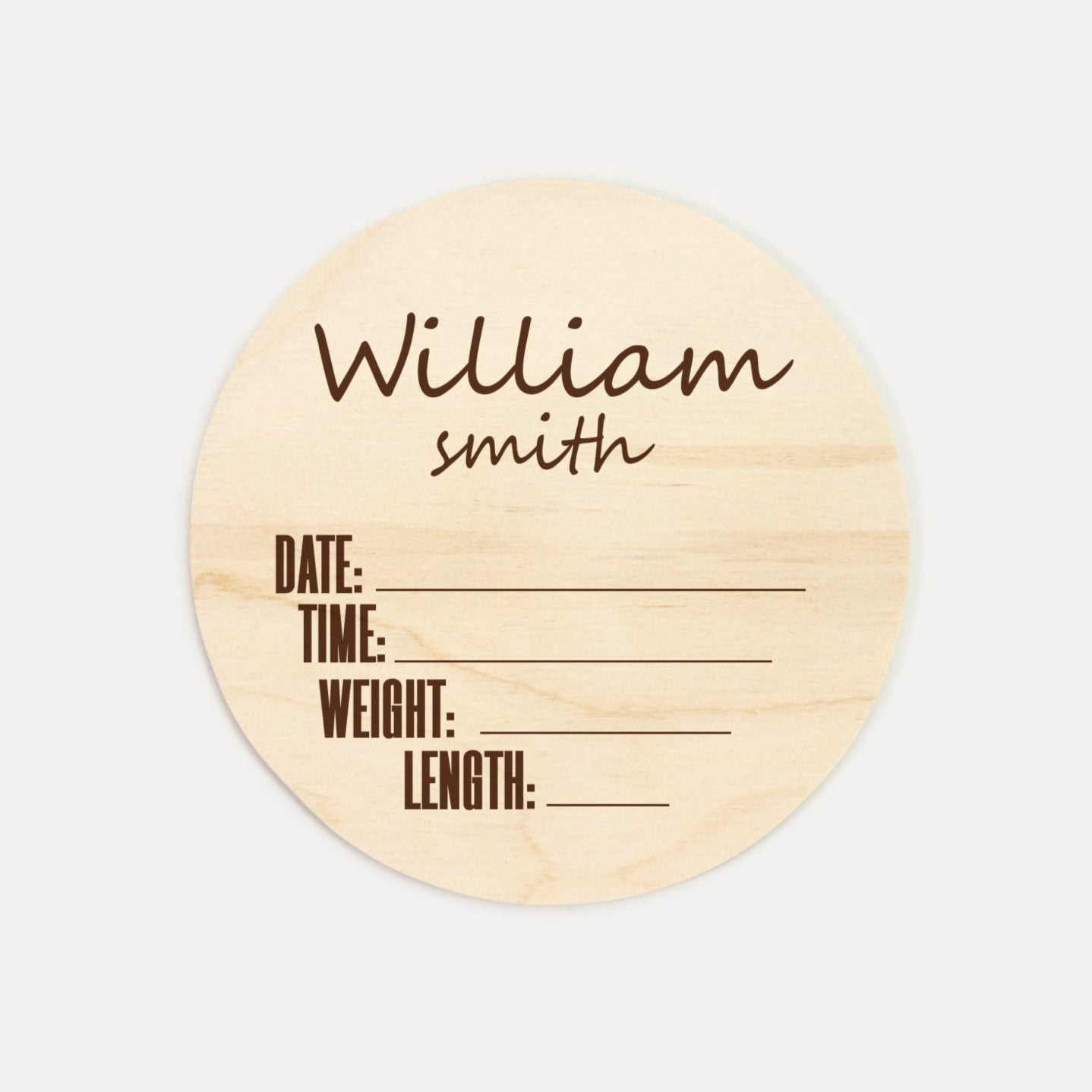 Personalized Birth Stats Wood Announcement