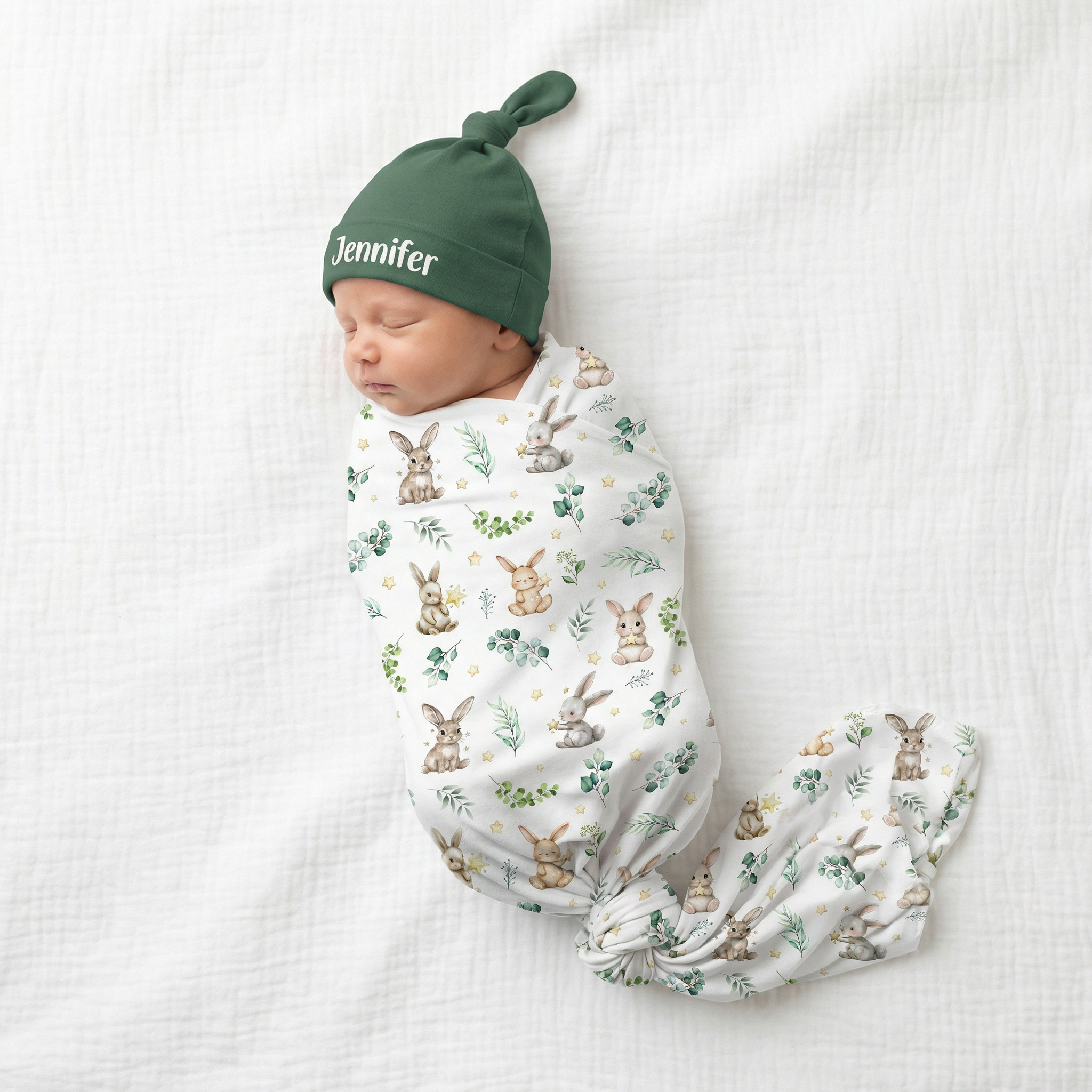 Swaddle Blanket in Bunny Garden