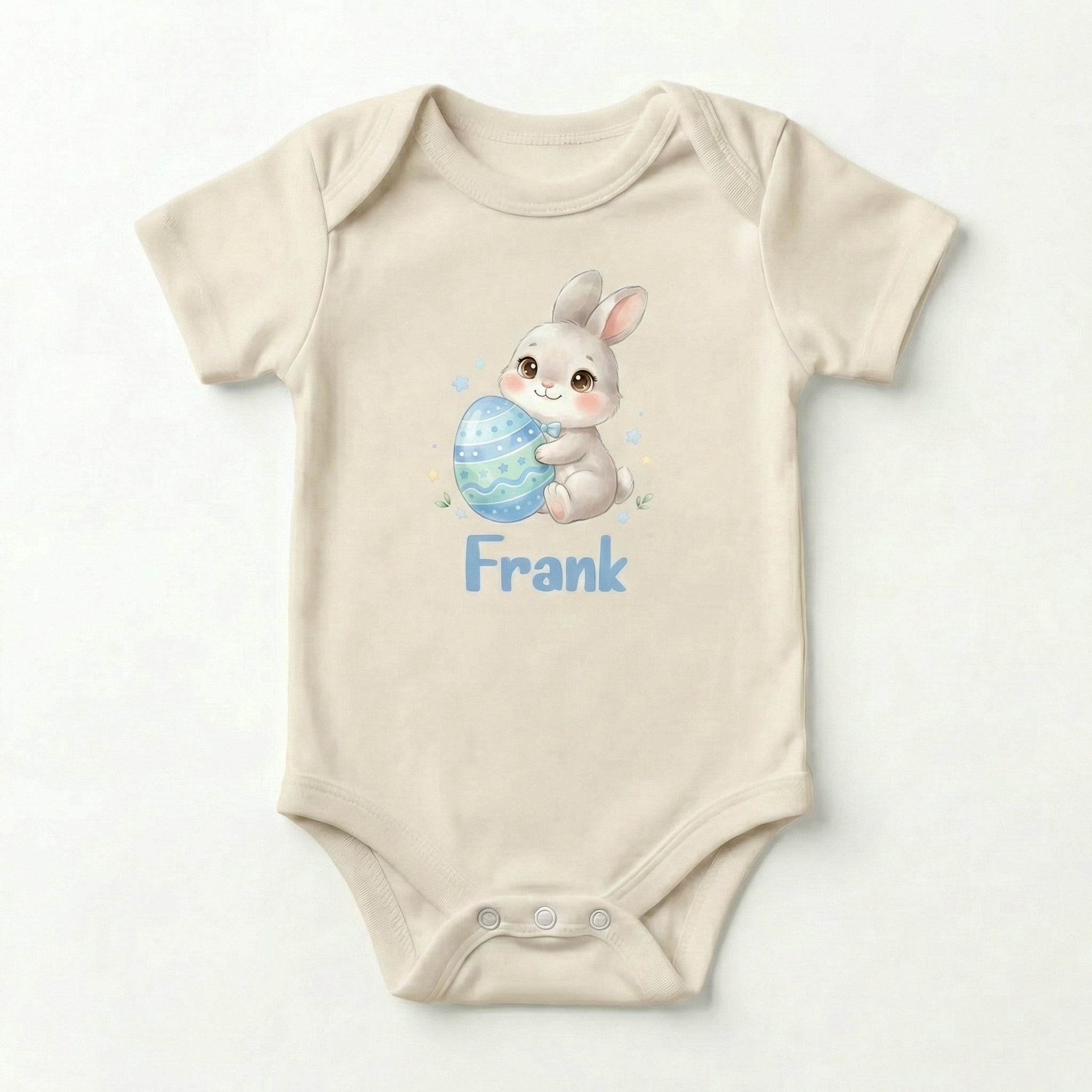 Personalized Graphic Bodysuit in Blue Easter Eggs