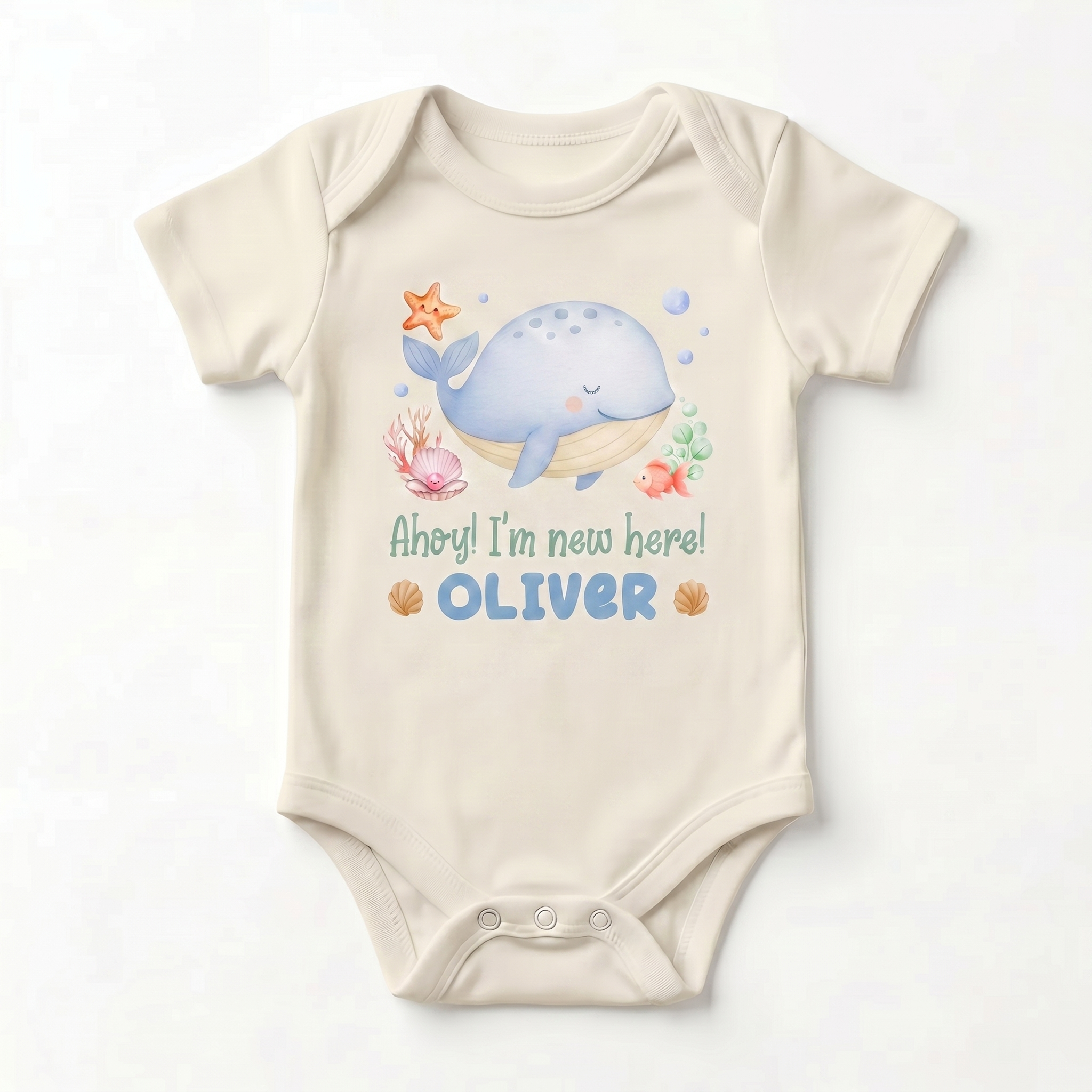 Personalized Graphic Bodysuit in Sea Animals