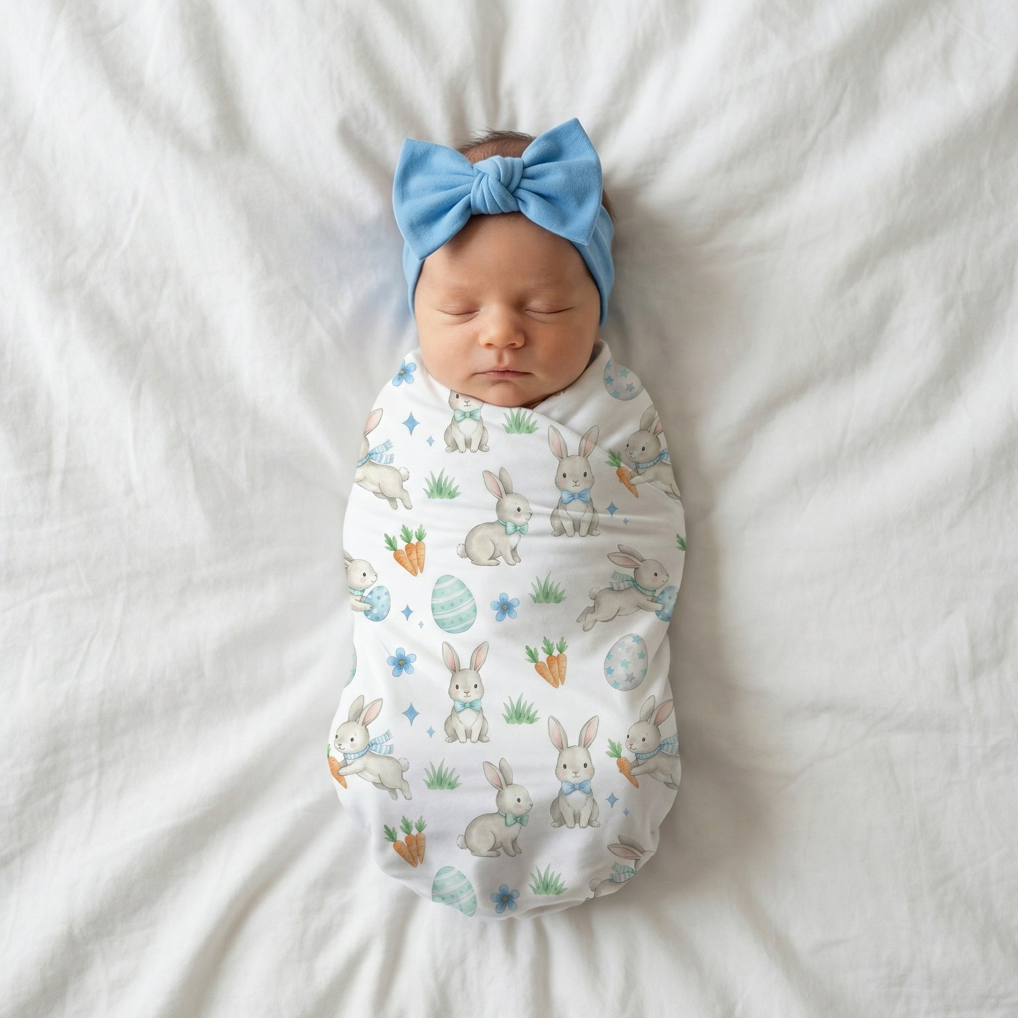 Swaddle in Blue Easter Eggs
