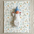 Personalized Blanket in Blue Easter Eggs