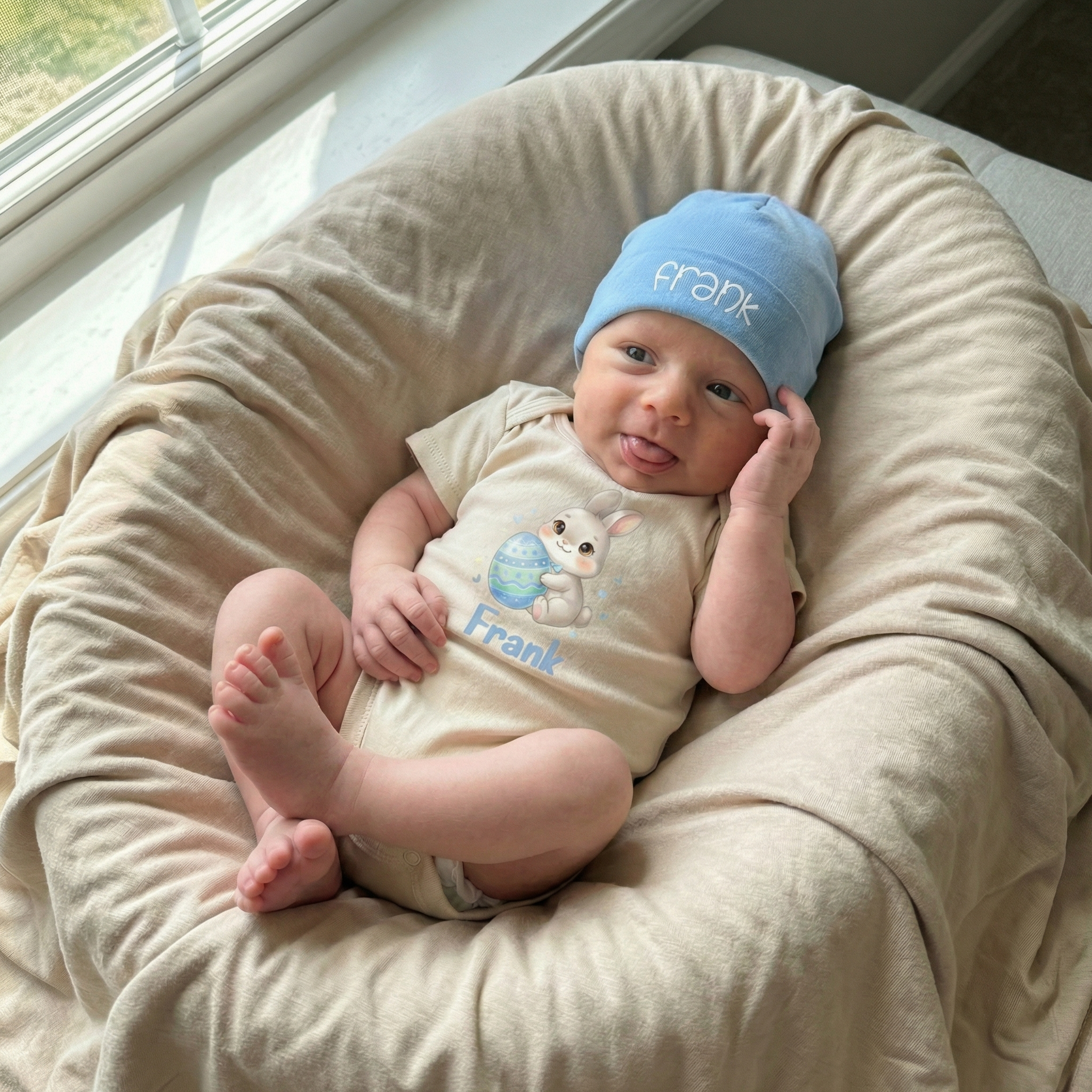 Personalized Beanie in Sky Blue