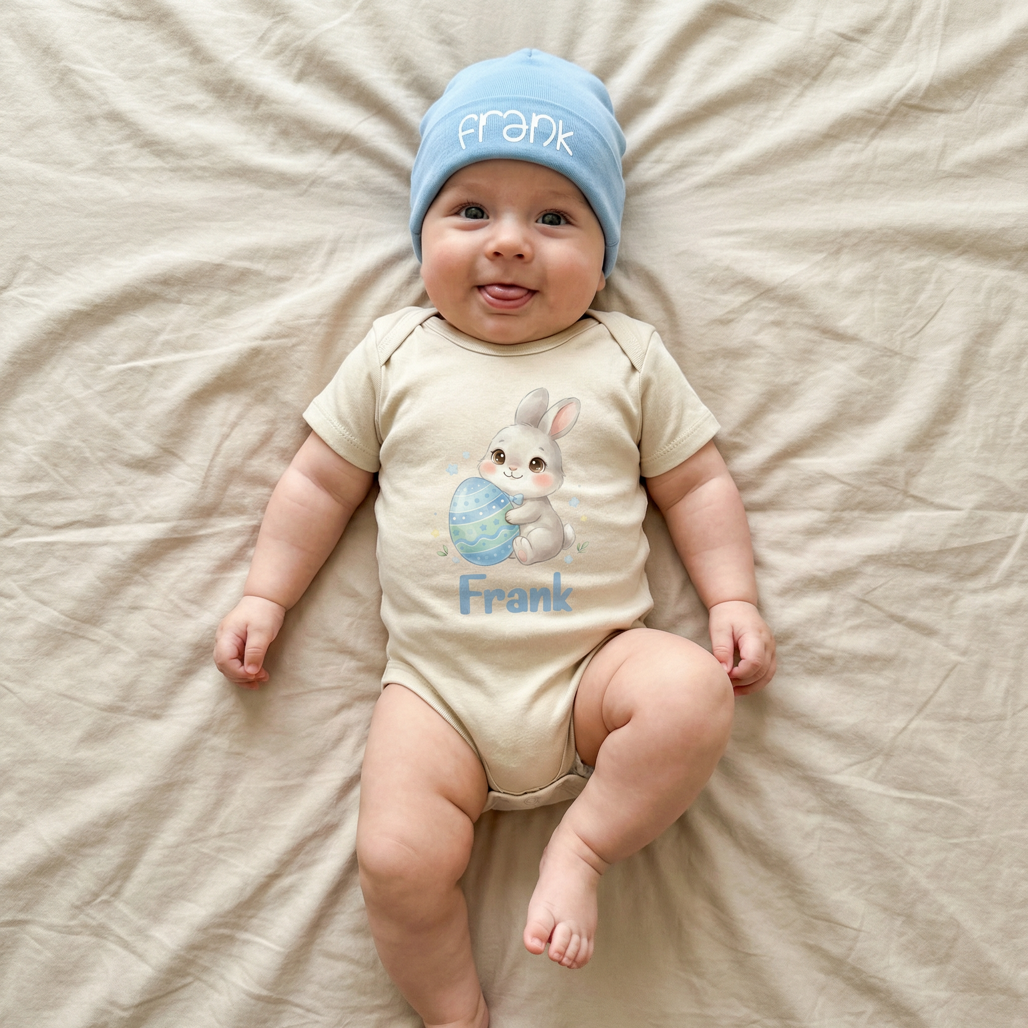 Personalized Beanie in Sky Blue