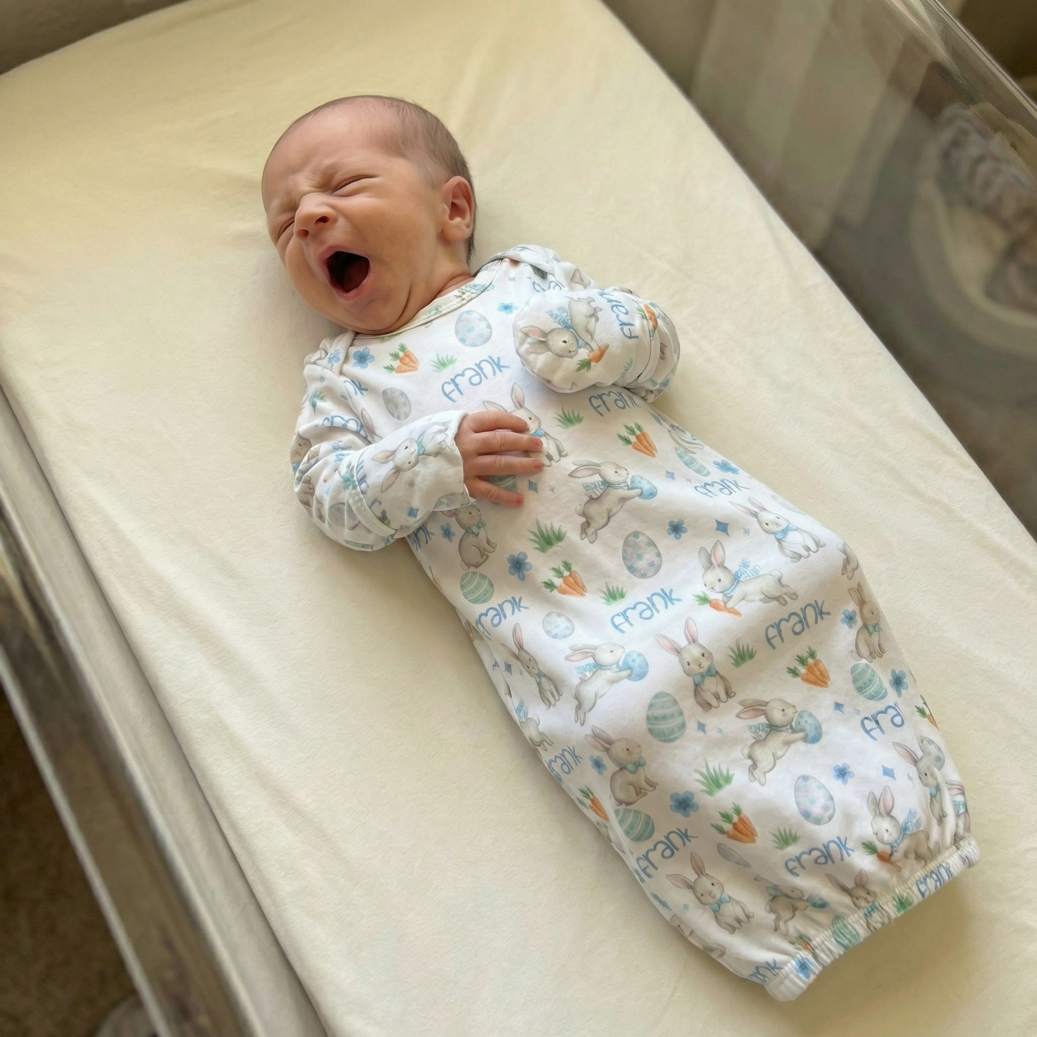 Personalized Sleep Gown in Blue Easter Eggs