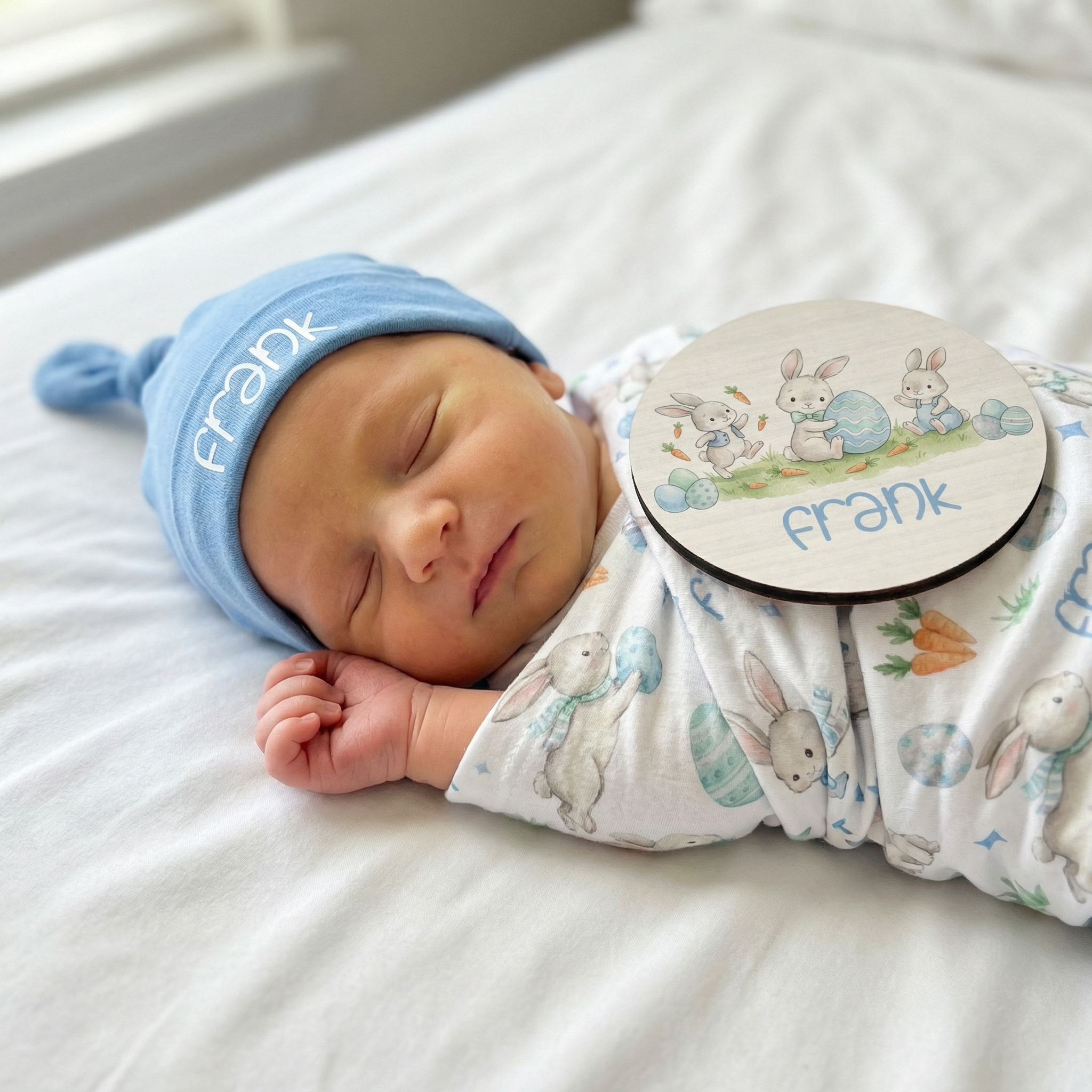 Name Sign in Blue Easter Eggs