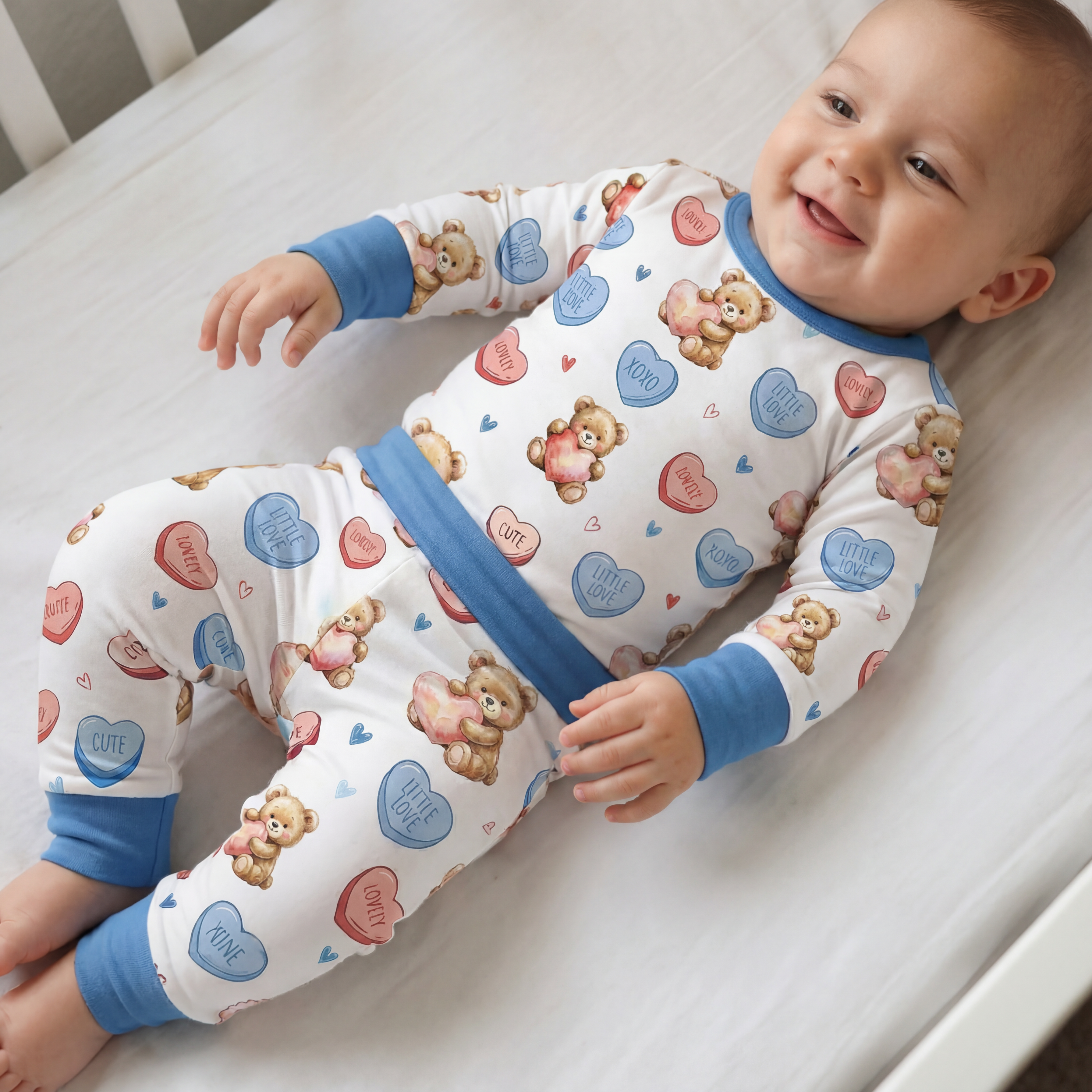 Pajama Set in Blue Sweet Heart