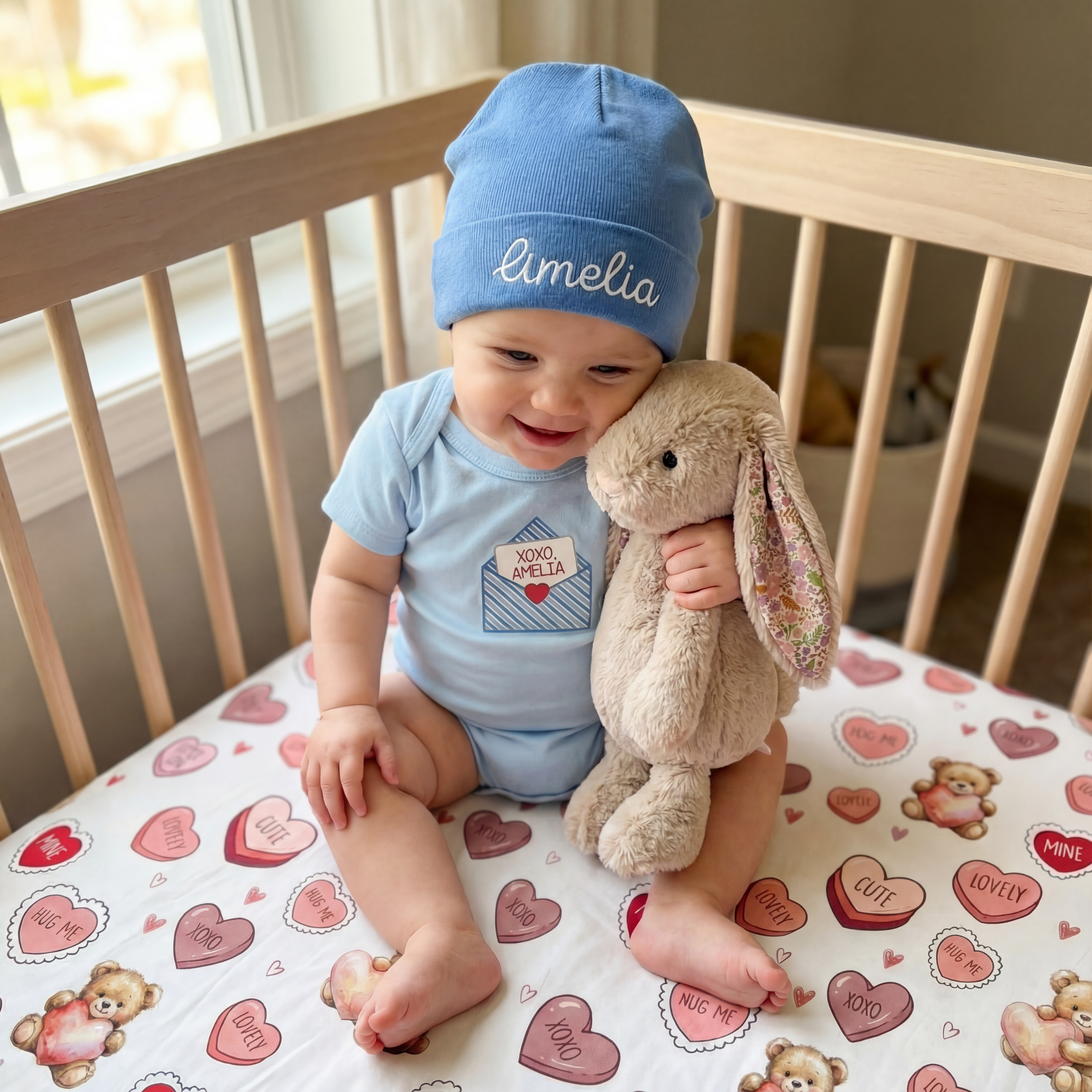 Personalized Beanie in Baby Blue