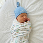 Personalized Knotted Hat in Sky Blue