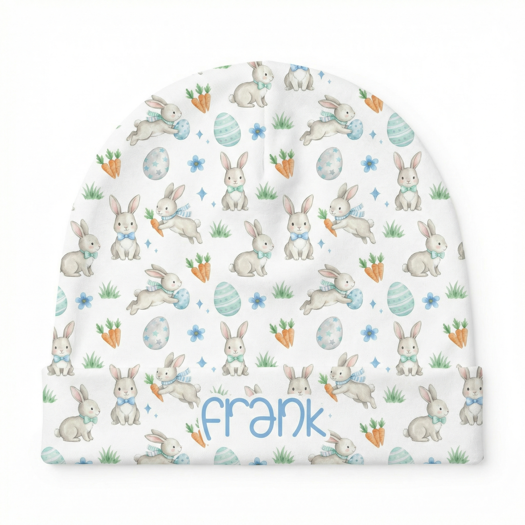 Personalized Beanie in Blue Easter Eggs