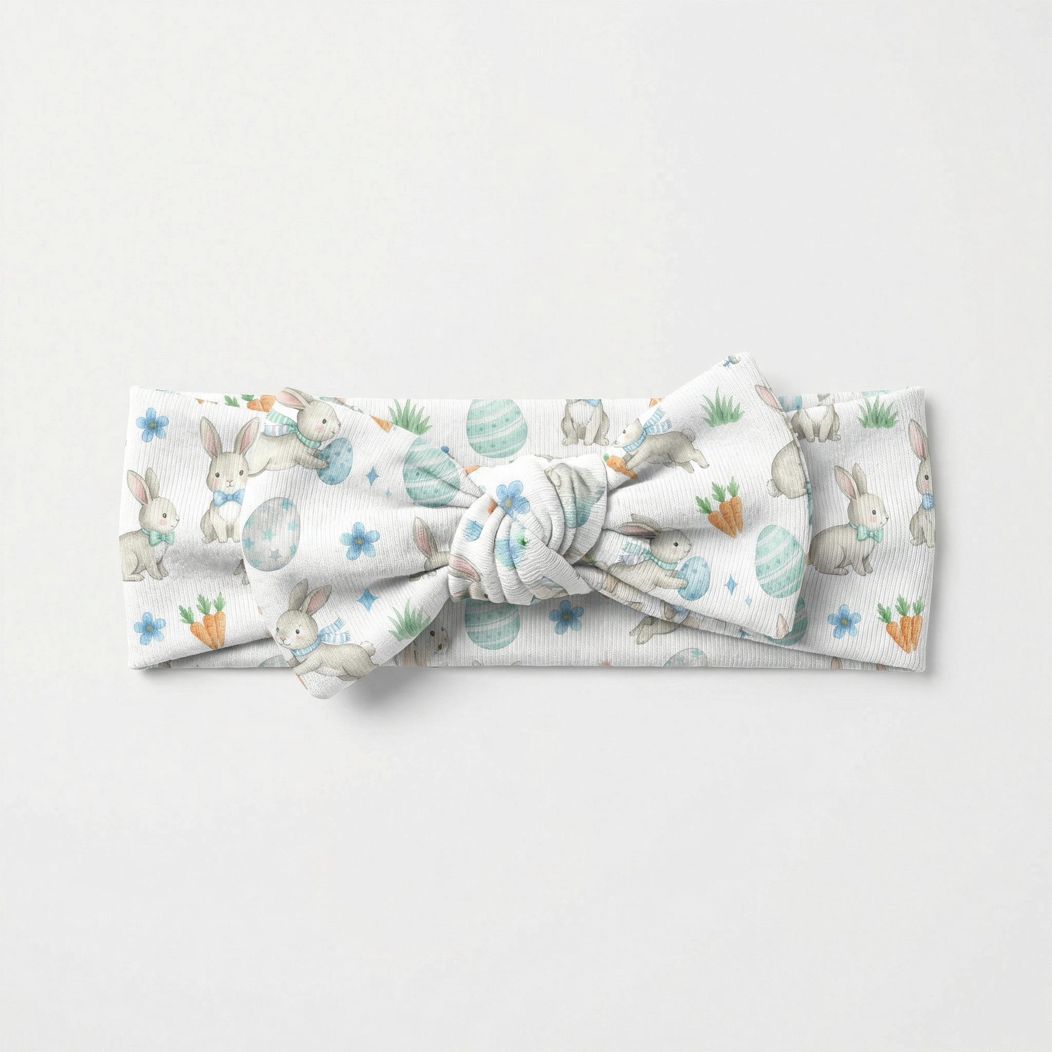 Personalized Bow Headband in Blue Easter Eggs