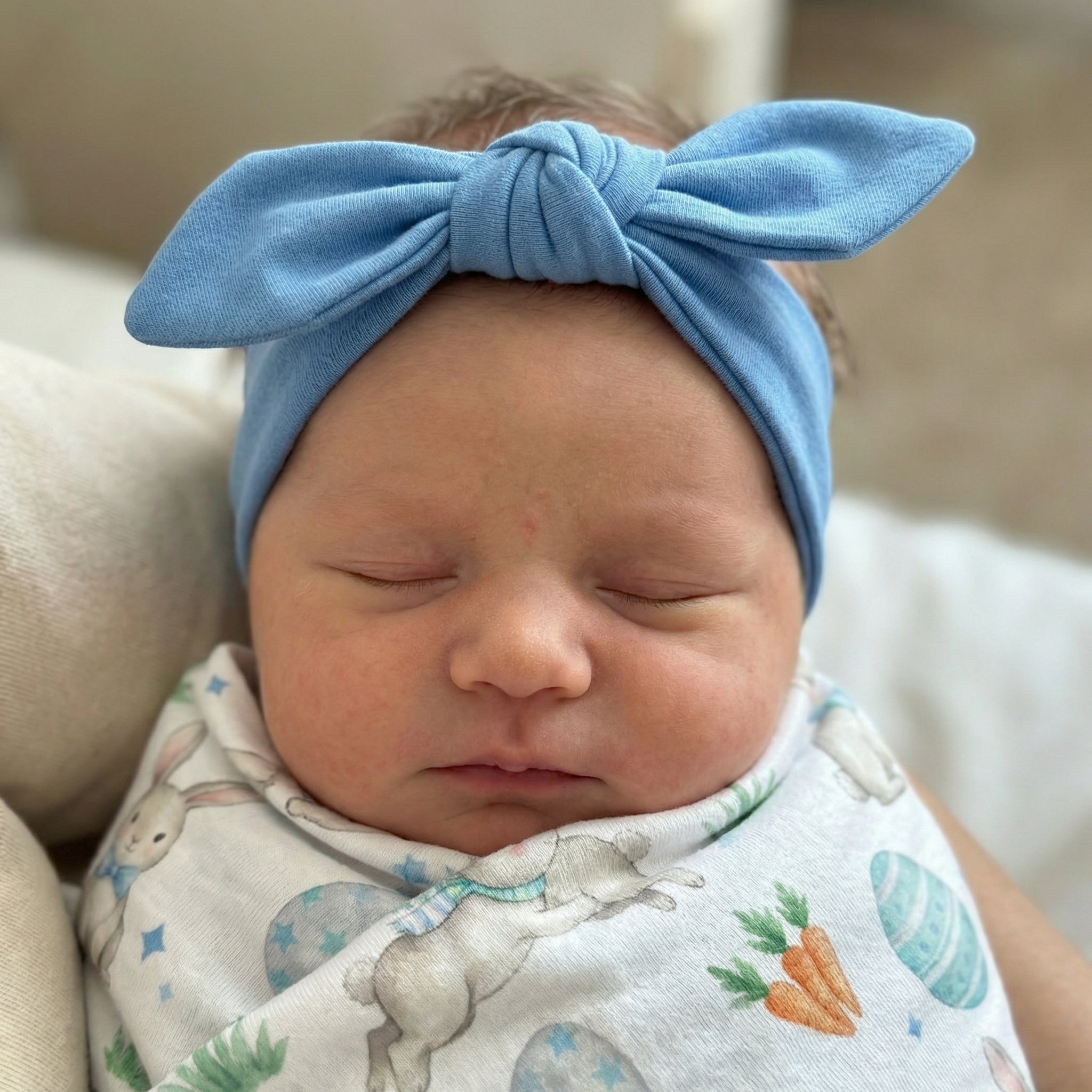 Personalized Knotted Headband in Sky Blue
