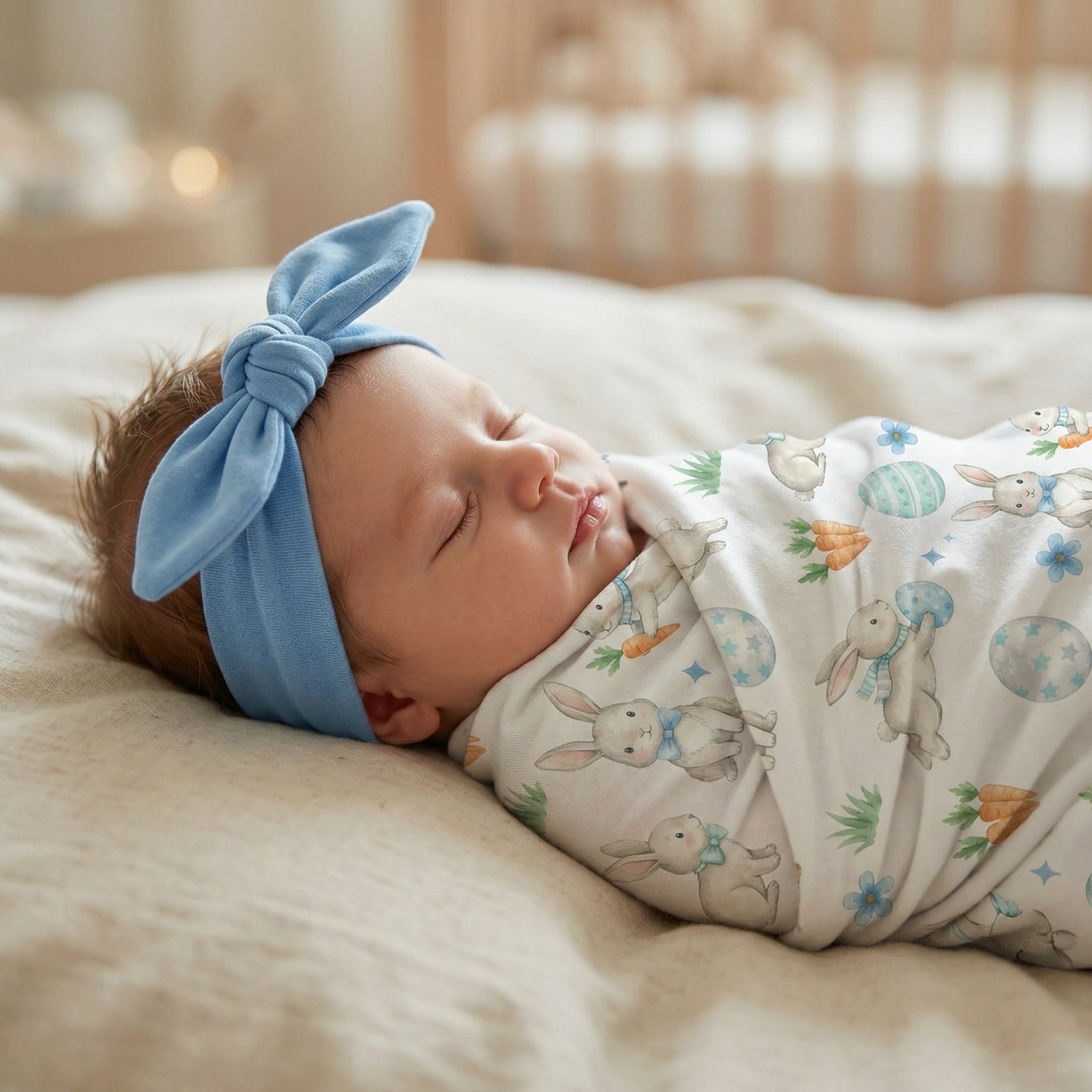 Personalized Knotted Headband in Sky Blue