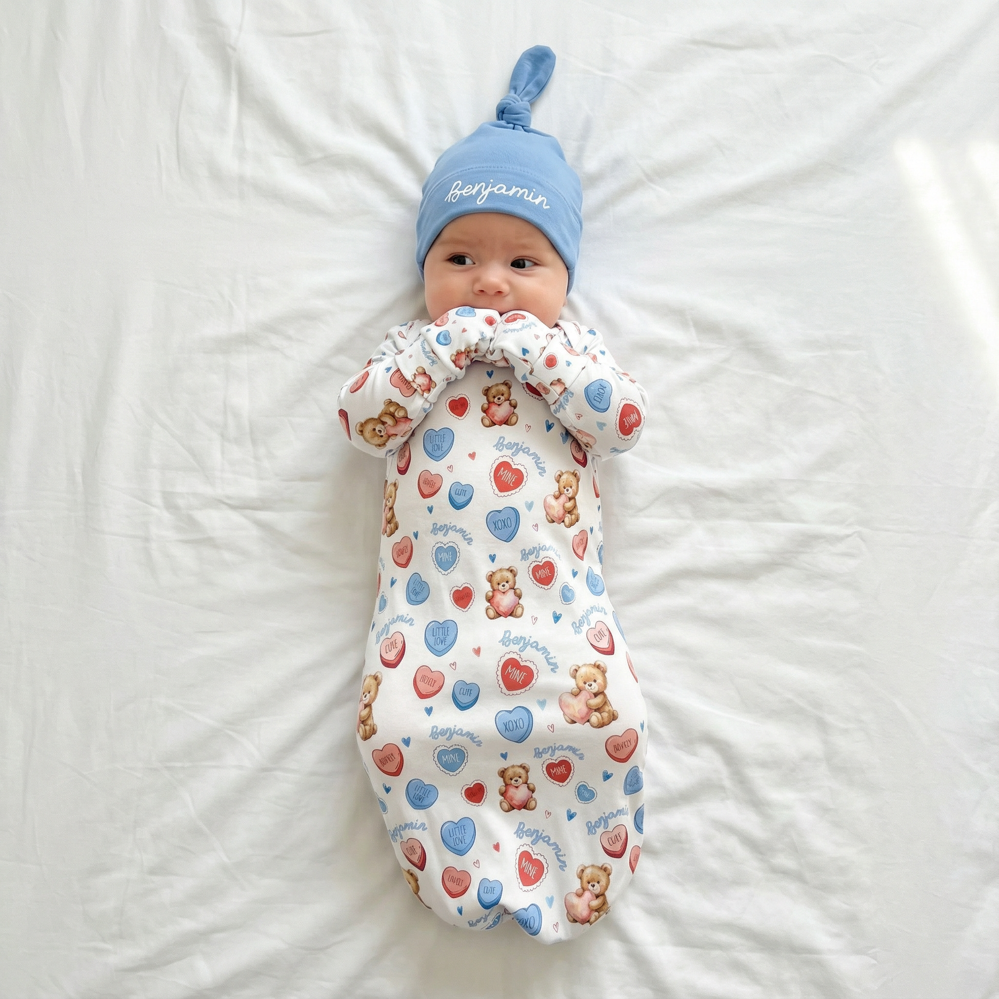 Personalized Sleep Gown in Blue Sweet Heart