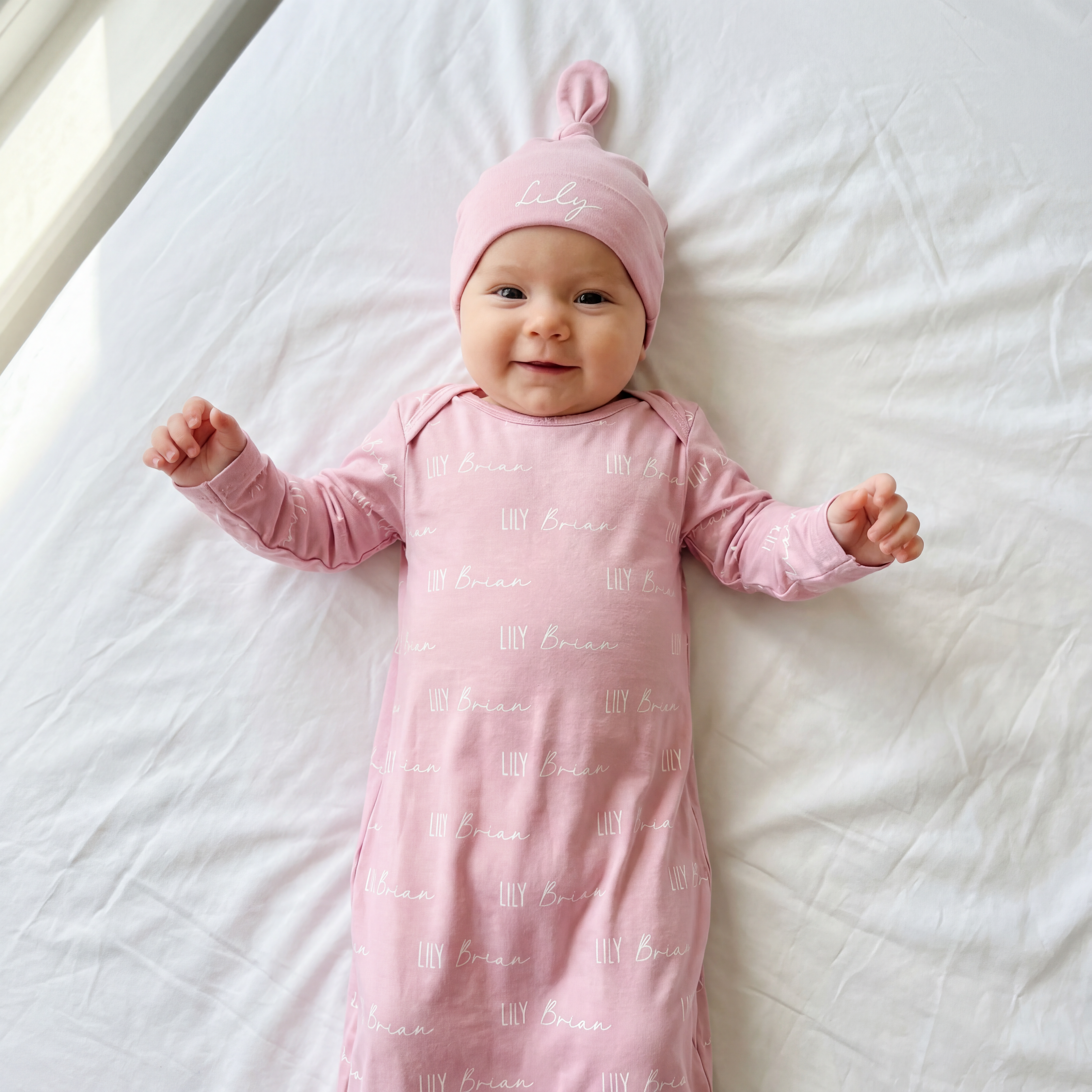 Personalized Sleep Gown Font Duo in Blush