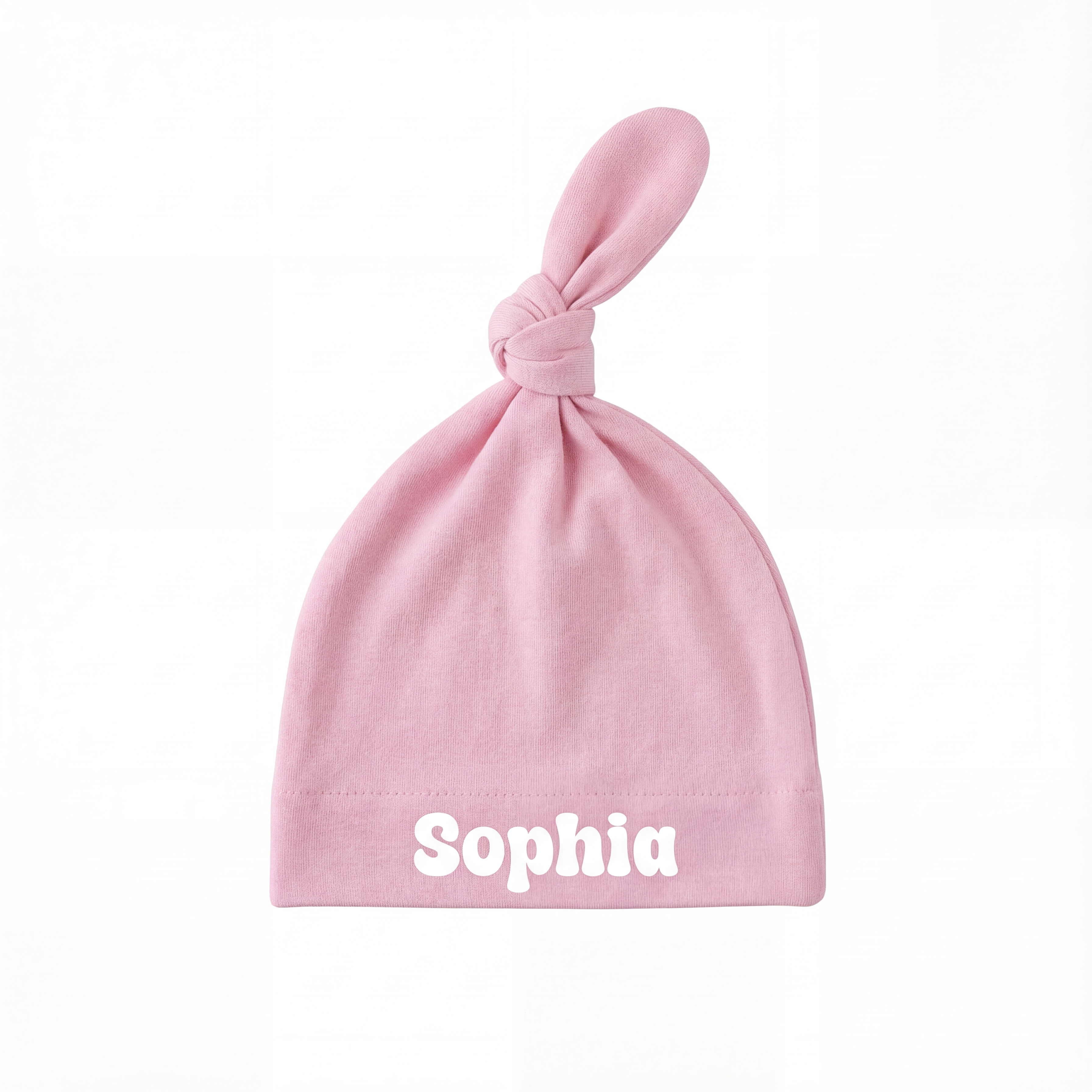 Personalized Knotted Hat in Blush