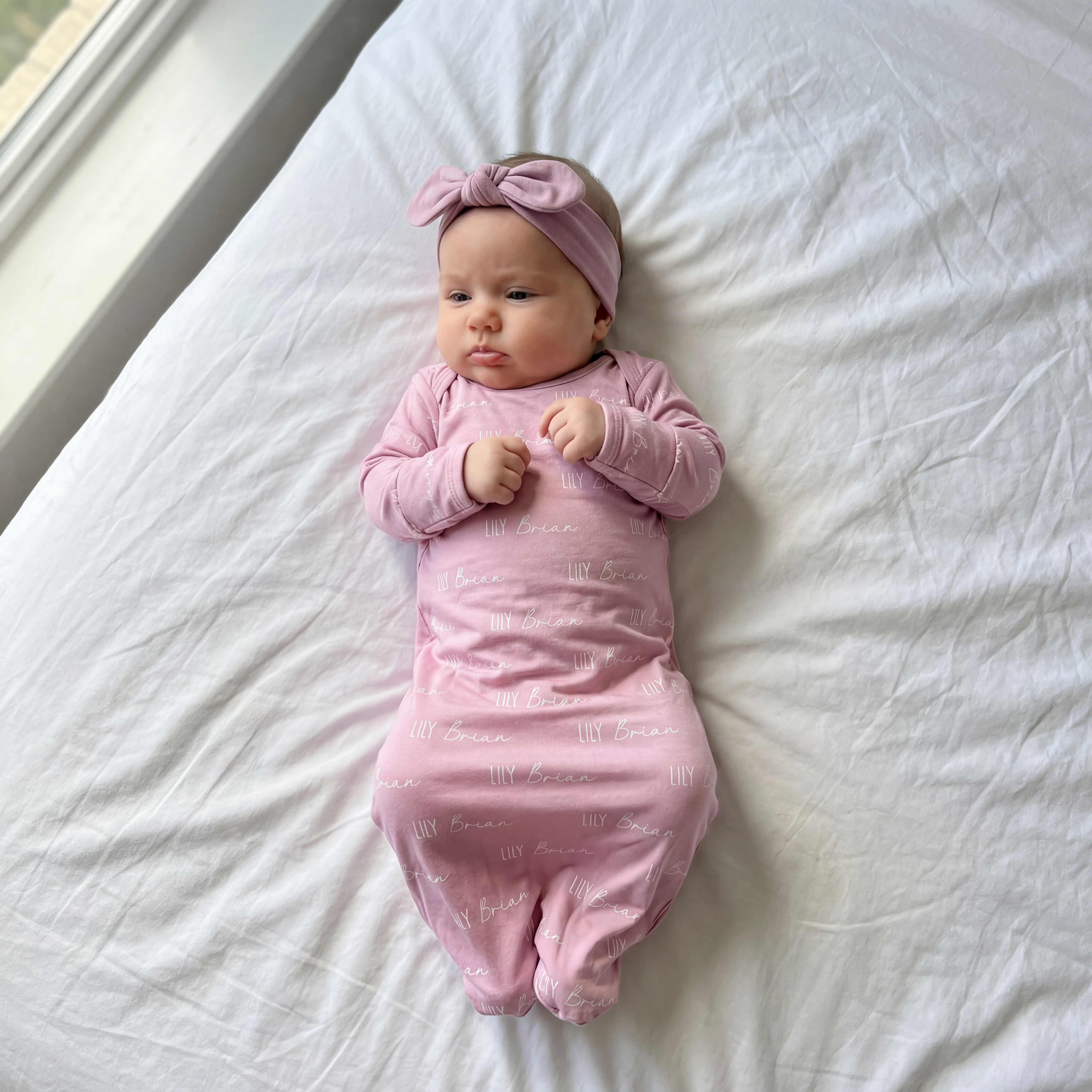 Personalized Sleep Gown Font Duo in Blush