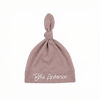 Personalized Knotted Hat in Blush Clay
