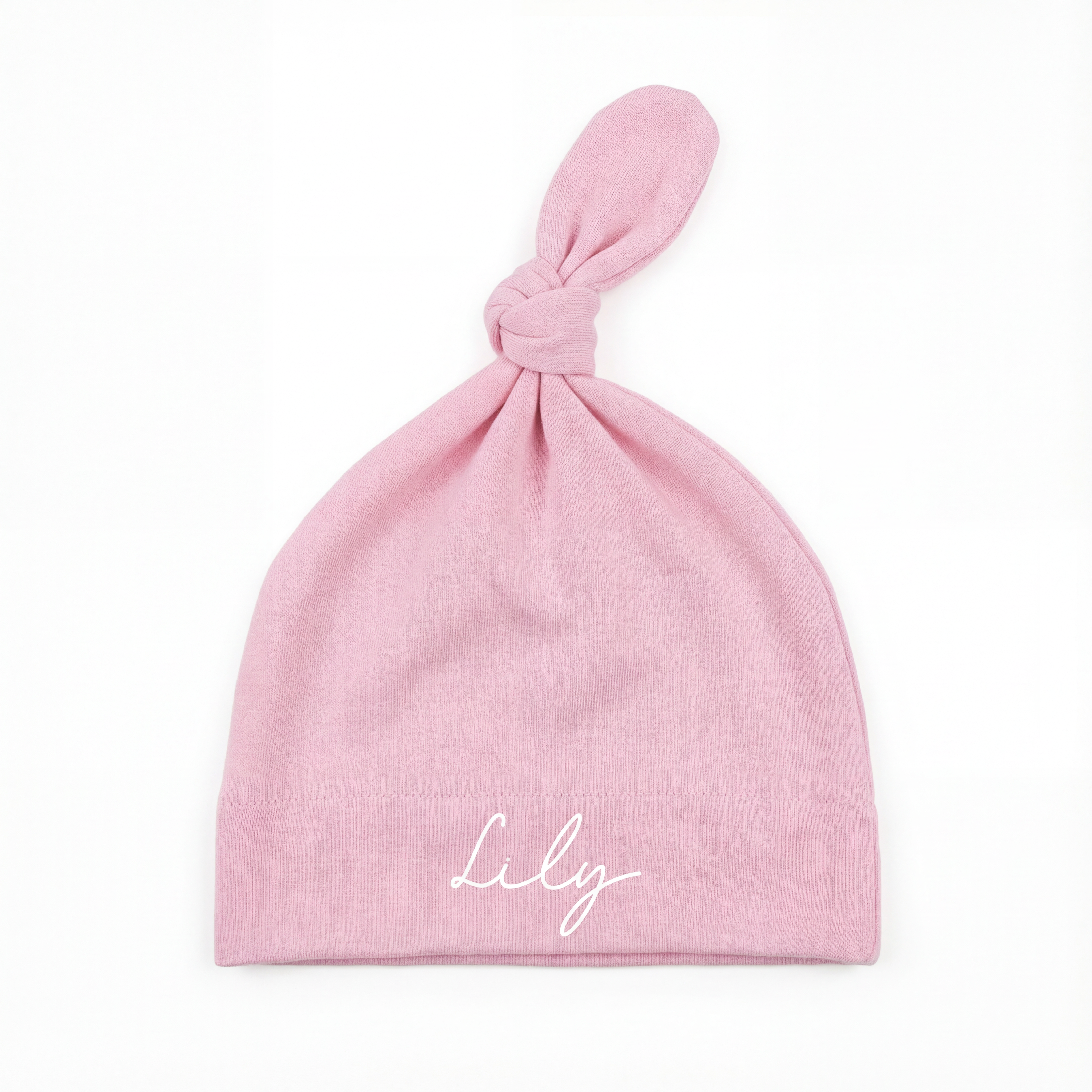 Personalized Knotted Hat in Blush