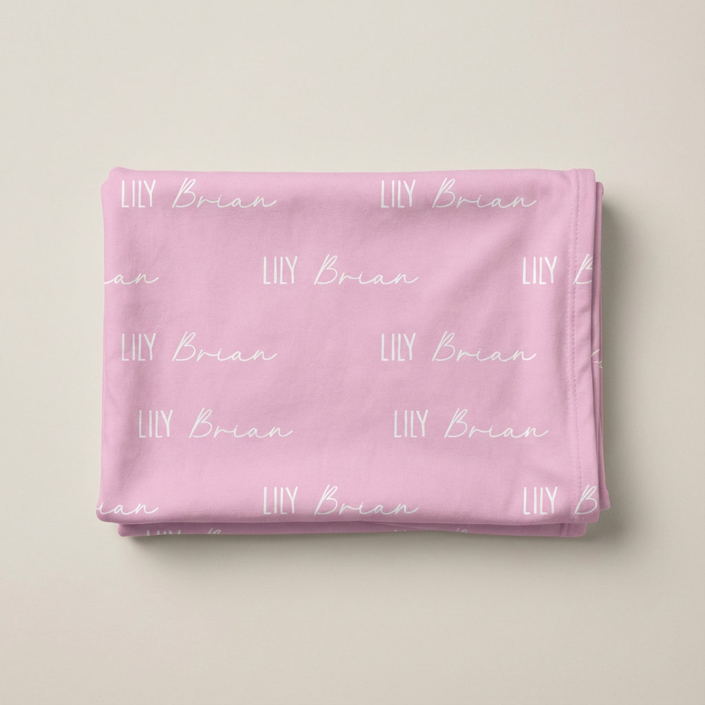 Personalized Swaddle Font Duo in Blush