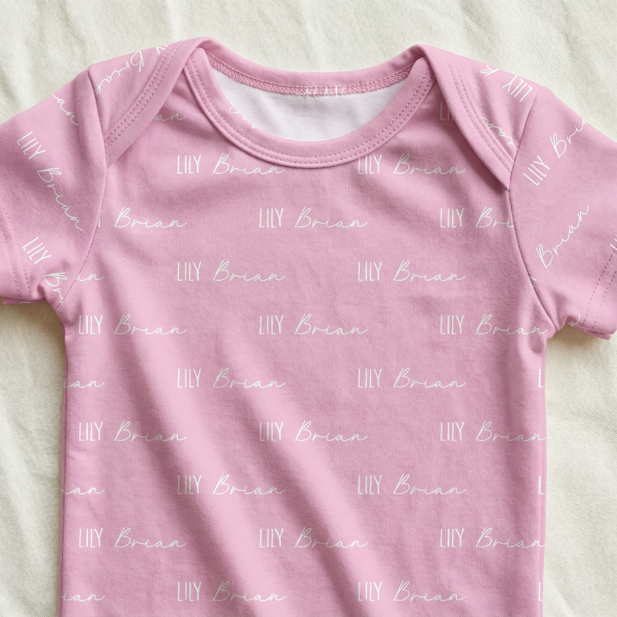 Personalized Bodysuit Font Duo in Blush